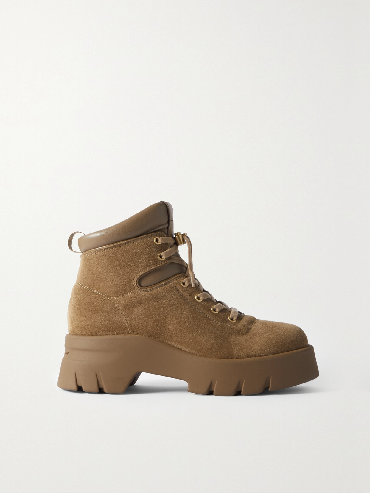 Gianvito Rossi Vancouver Leather-trimmed Suede Ankle Boots In Brown