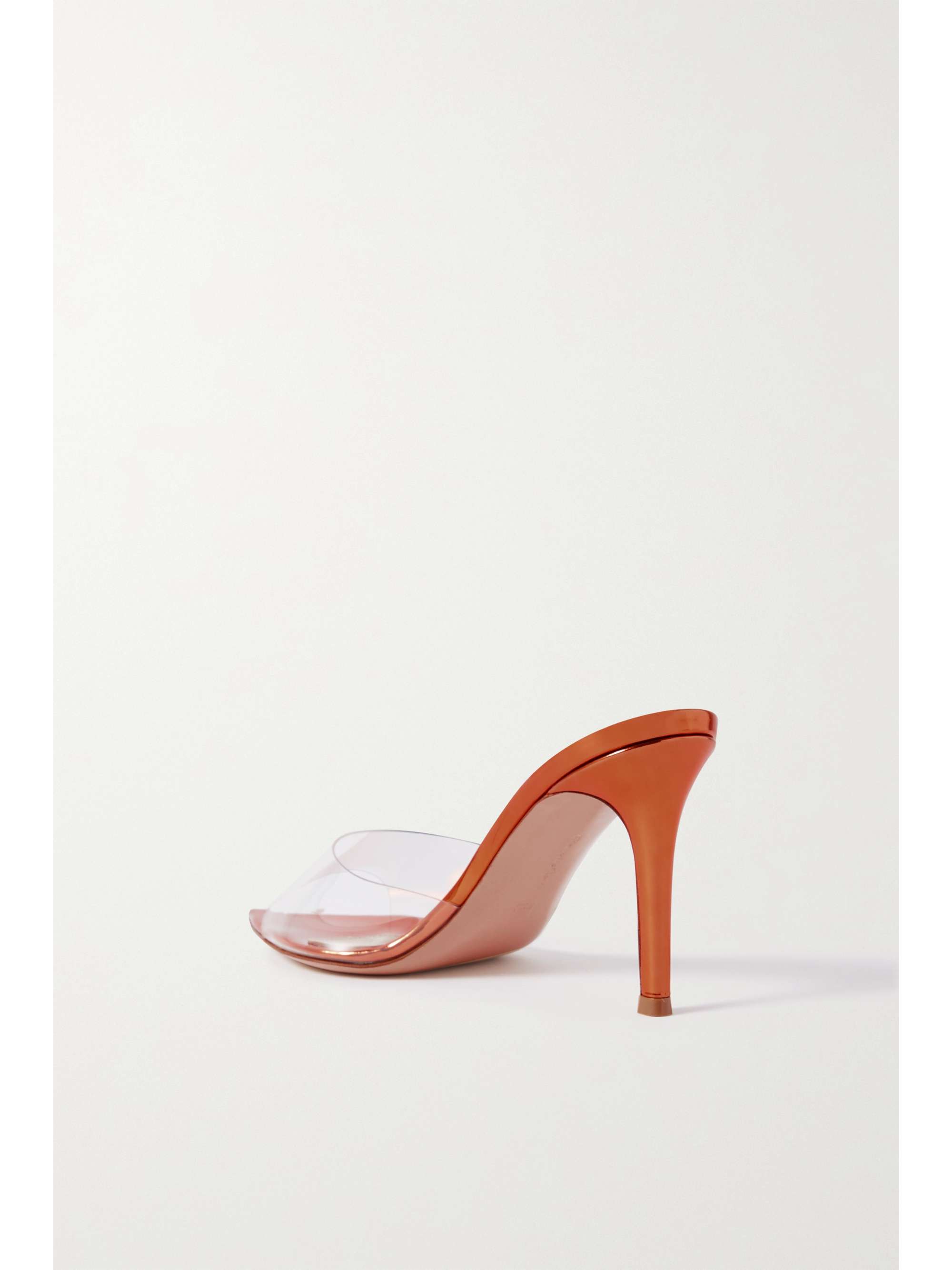 GIANVITO ROSSI Elle 85 PVC and mirrored-leather mules
