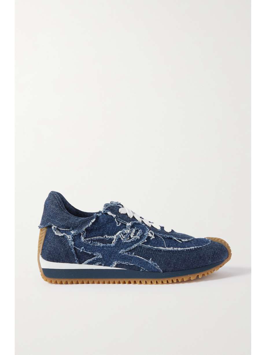 Distressed Denim Trainers