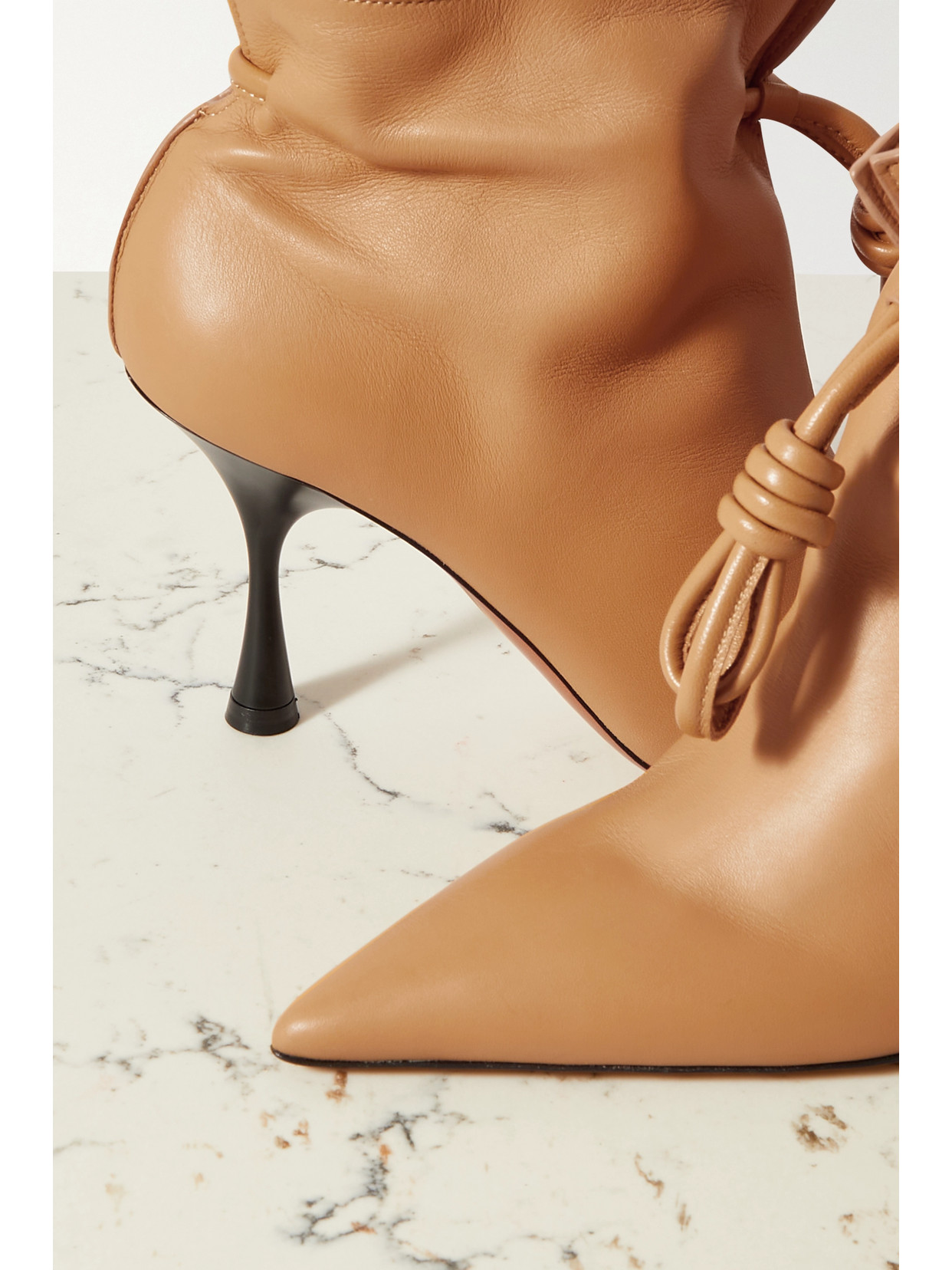 Loewe Neutral Flamenco 90 Leather Ankle Boots In Neutrals | ModeSens