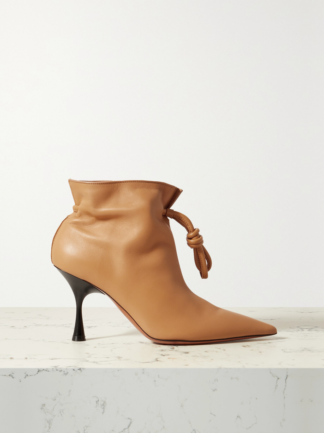 Neutral Flamenco 90 Leather Ankle Boots In Neutrals