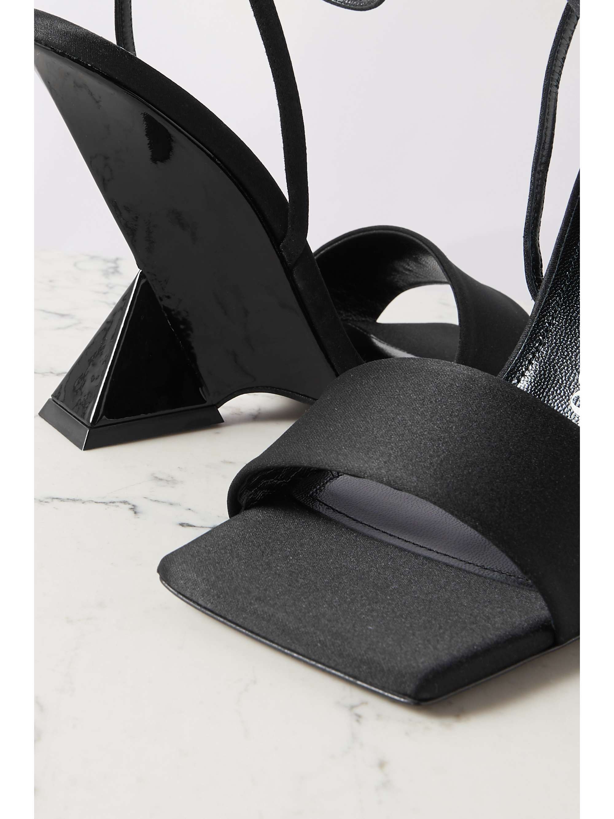 THE ATTICO Cheope satin wedge sandals