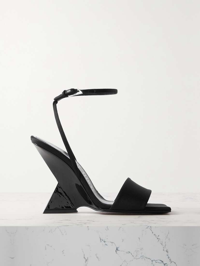 The Attico Cheope Satin Wedge Sandals
