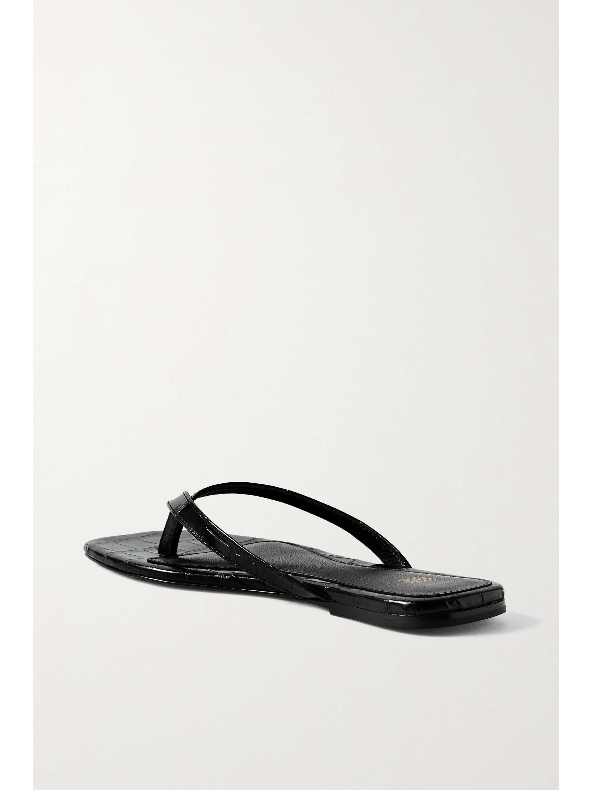 TOTEME Croc-effect leather flip flops