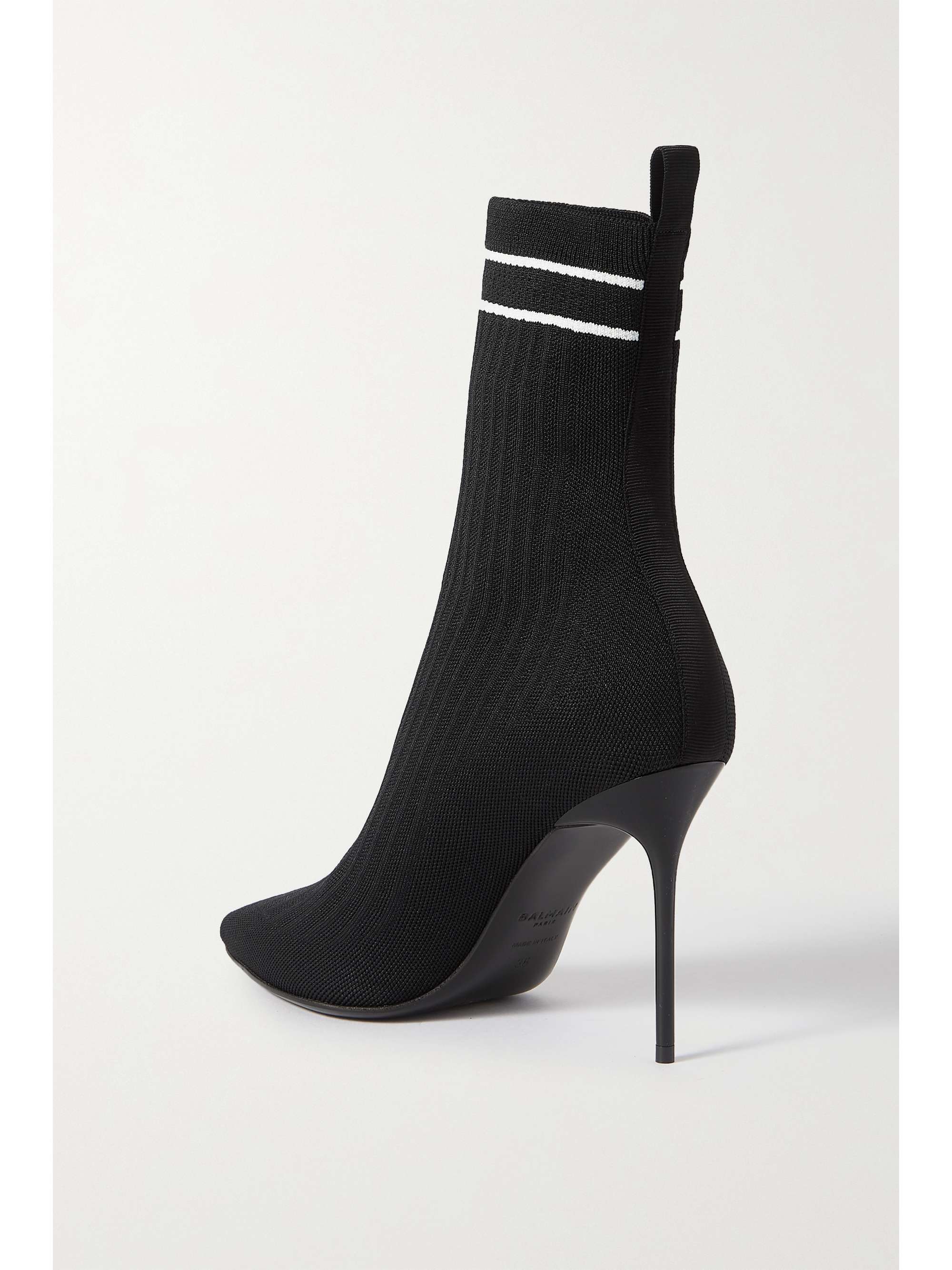 BALMAIN Skye logo-jacquard stretch-knit sock boots