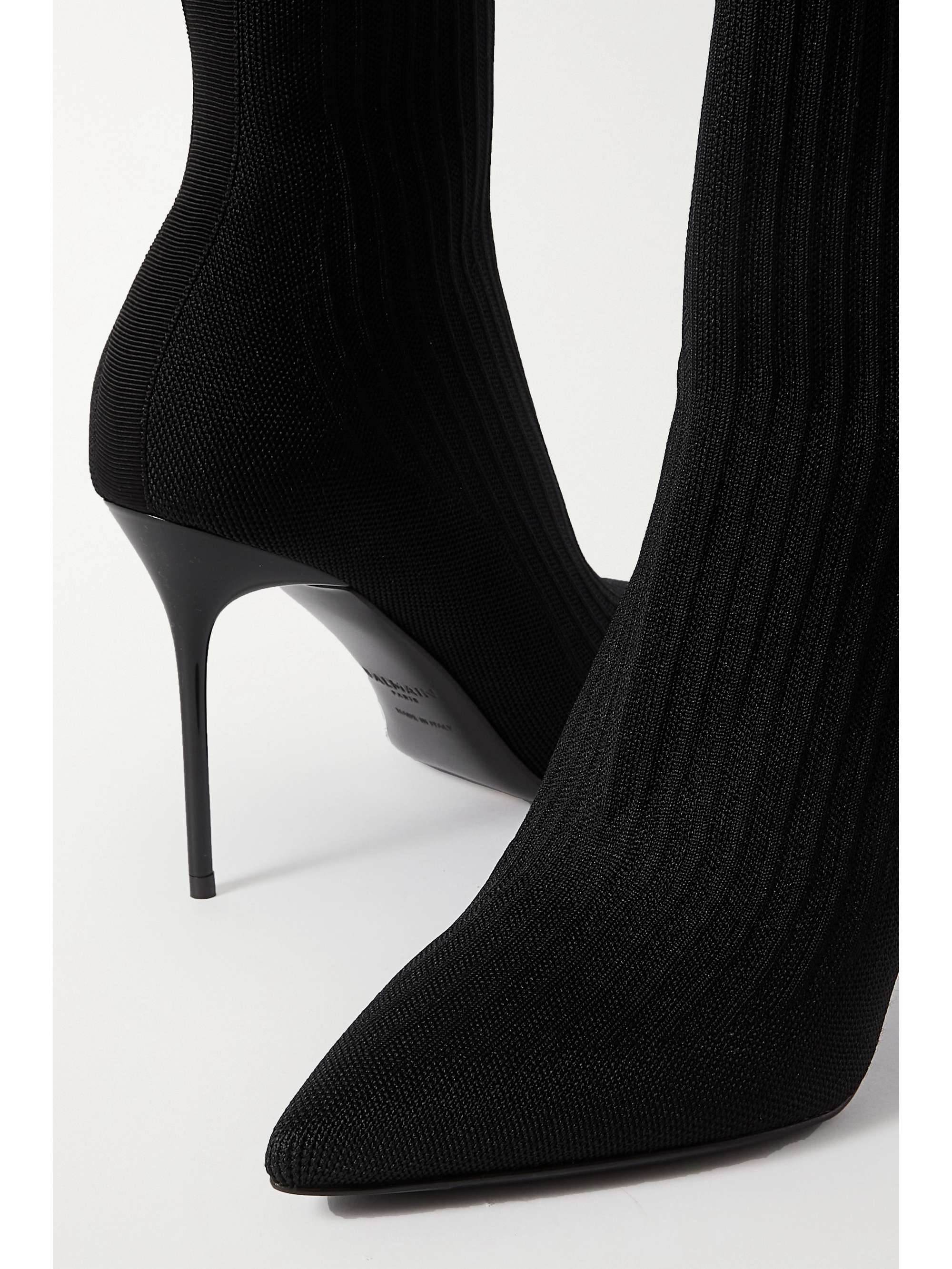 BALMAIN Skye logo-jacquard stretch-knit sock boots