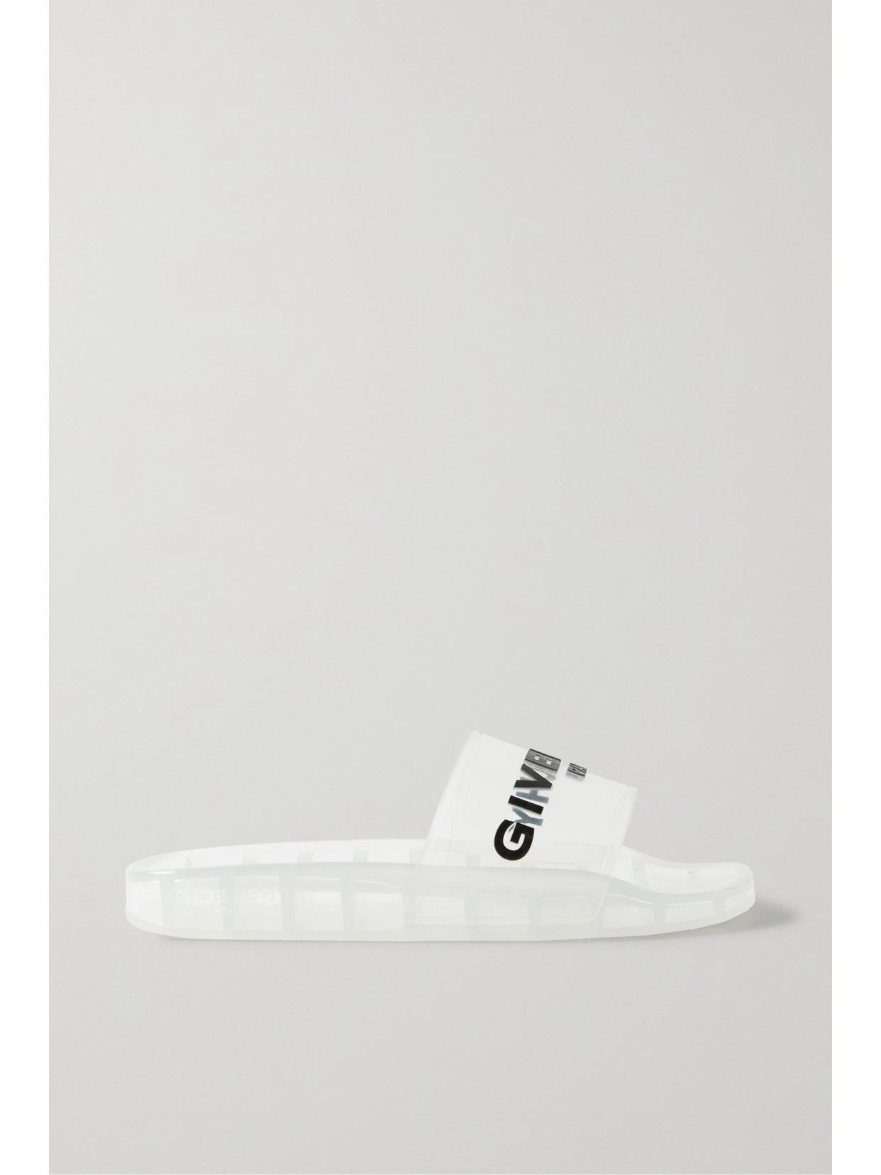 Givenchy Logo-print Rubber Slides In Neutrals