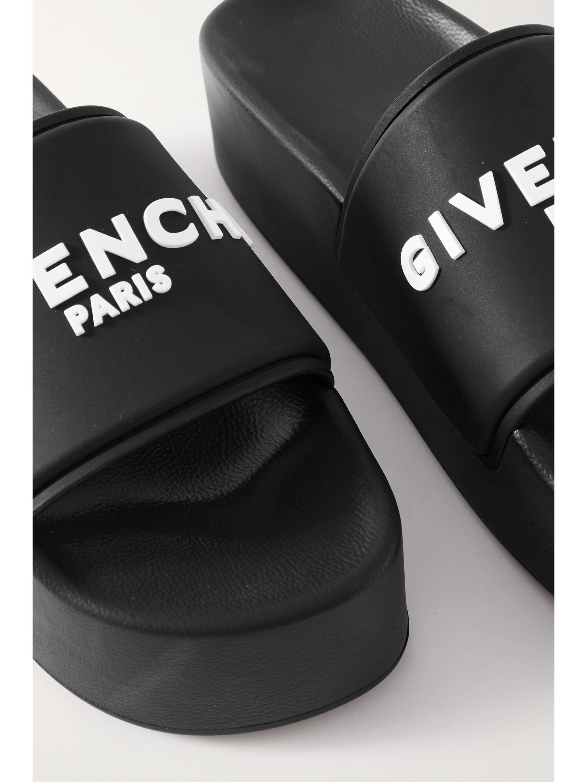 GIVENCHY Logo-appliquéd rubber platform slides
