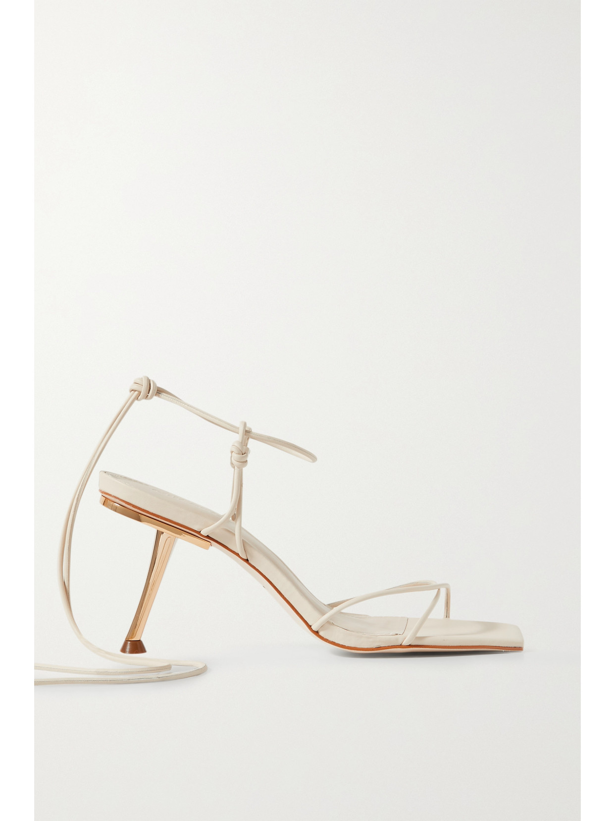 Cult Gaia Sanam Knotted Leather Sandals In Off White | ModeSens