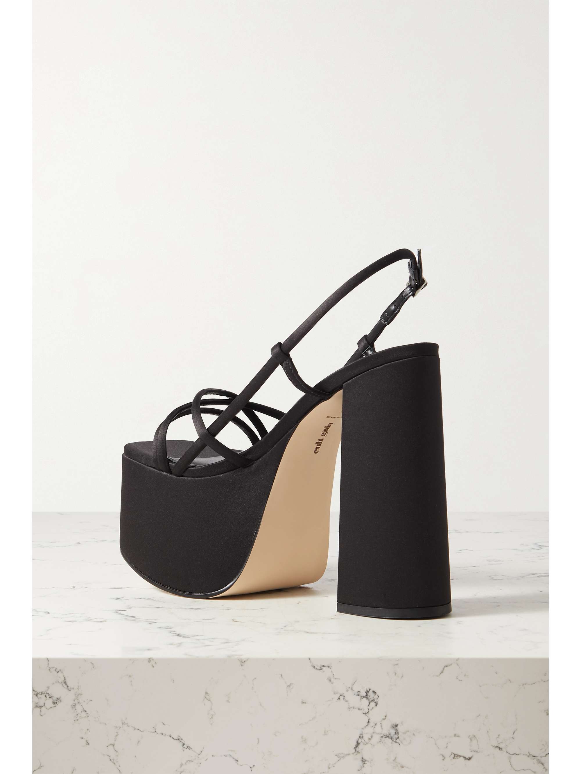 CULT GAIA Moriah satin platform slingback sandals | NET-A-PORTER