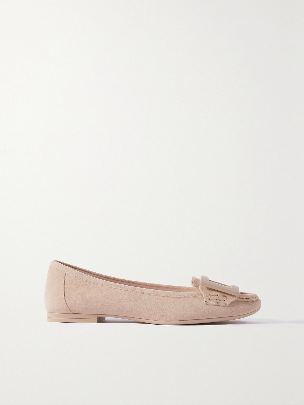 ROGER VIVIER BUCKLED SUEDE LOAFERS