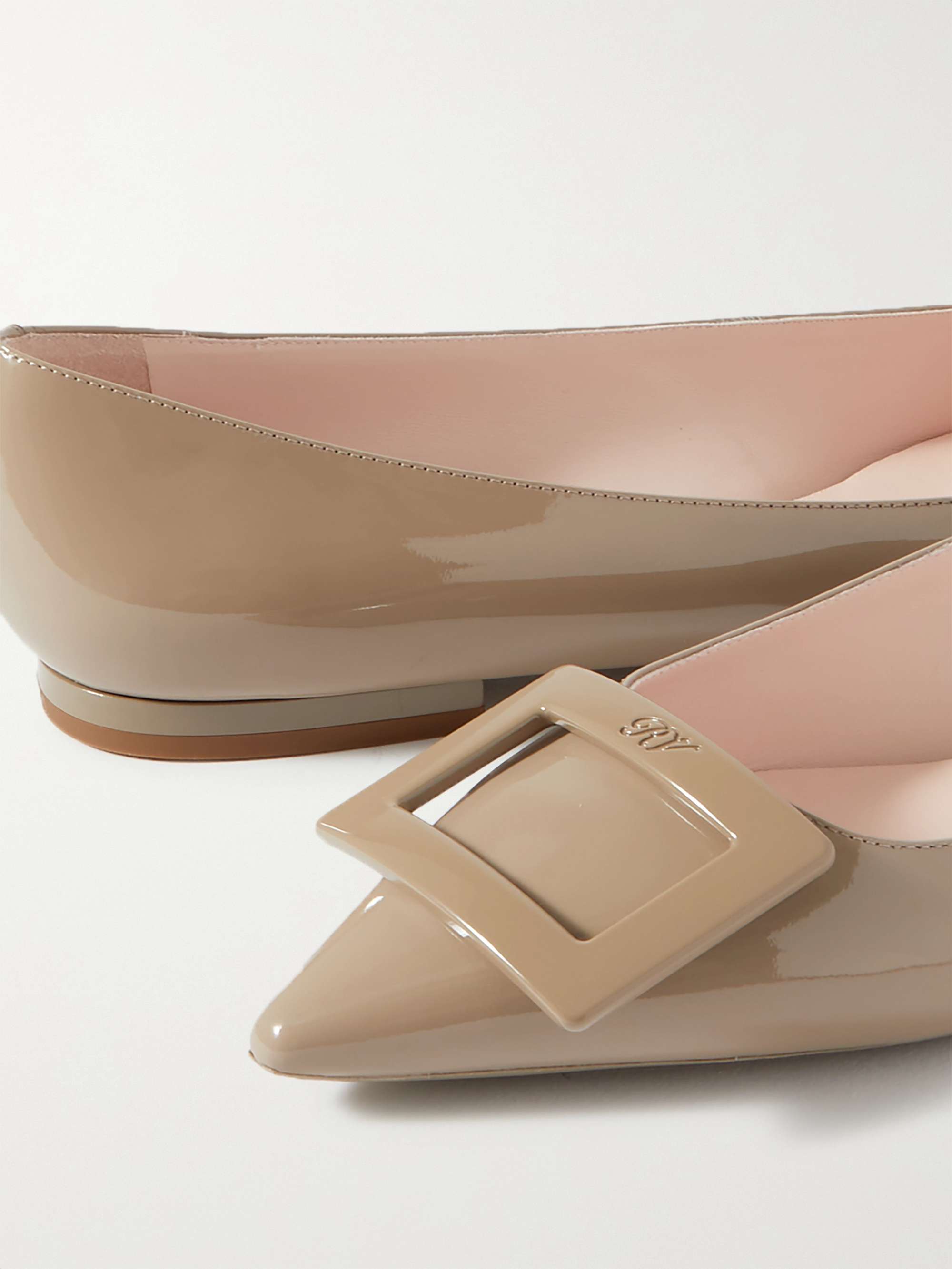 ROGER VIVIER Gommettine patent-leather point-toe flats