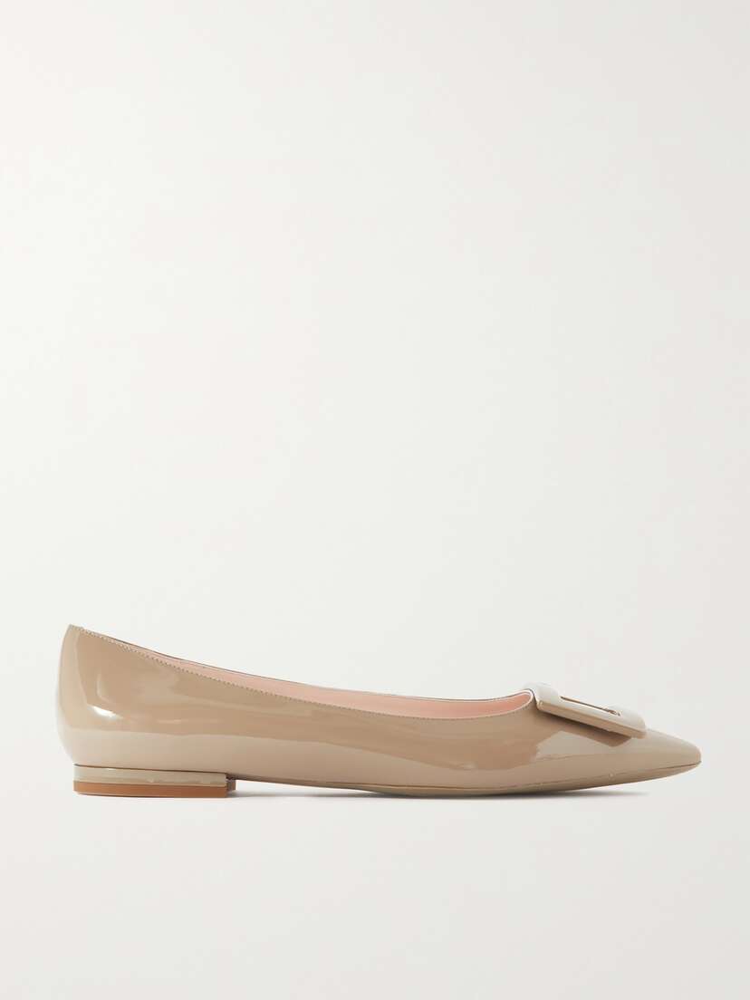 Roger Vivier Gommettine Patent-leather Point-toe Flats