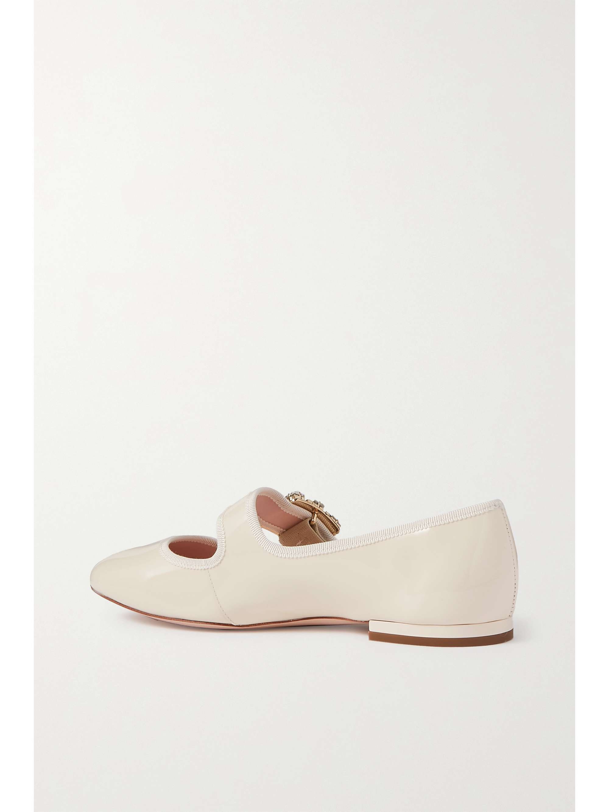 ROGER VIVIER Très Vivier crystal-embellished glossed-leather ballet flats