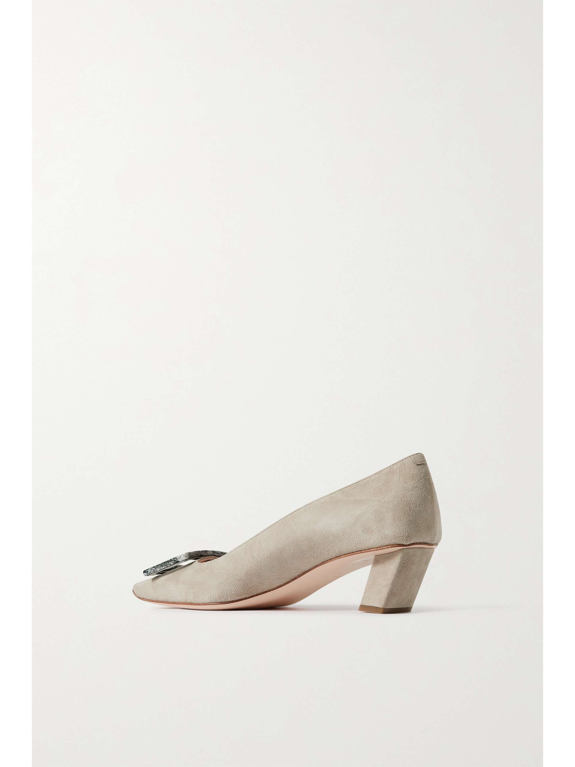 ROGER VIVIER Belle Vivier leather-trimmed bouclé-tweed pumps