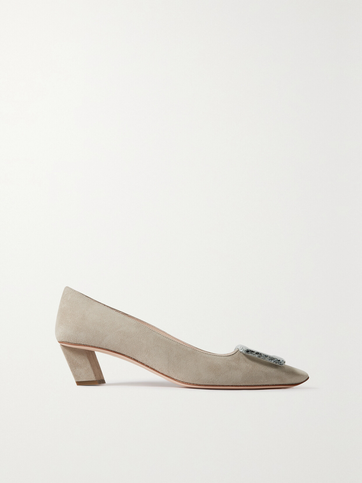 Roger Vivier Belle Vivier Suede Pumps In Brown