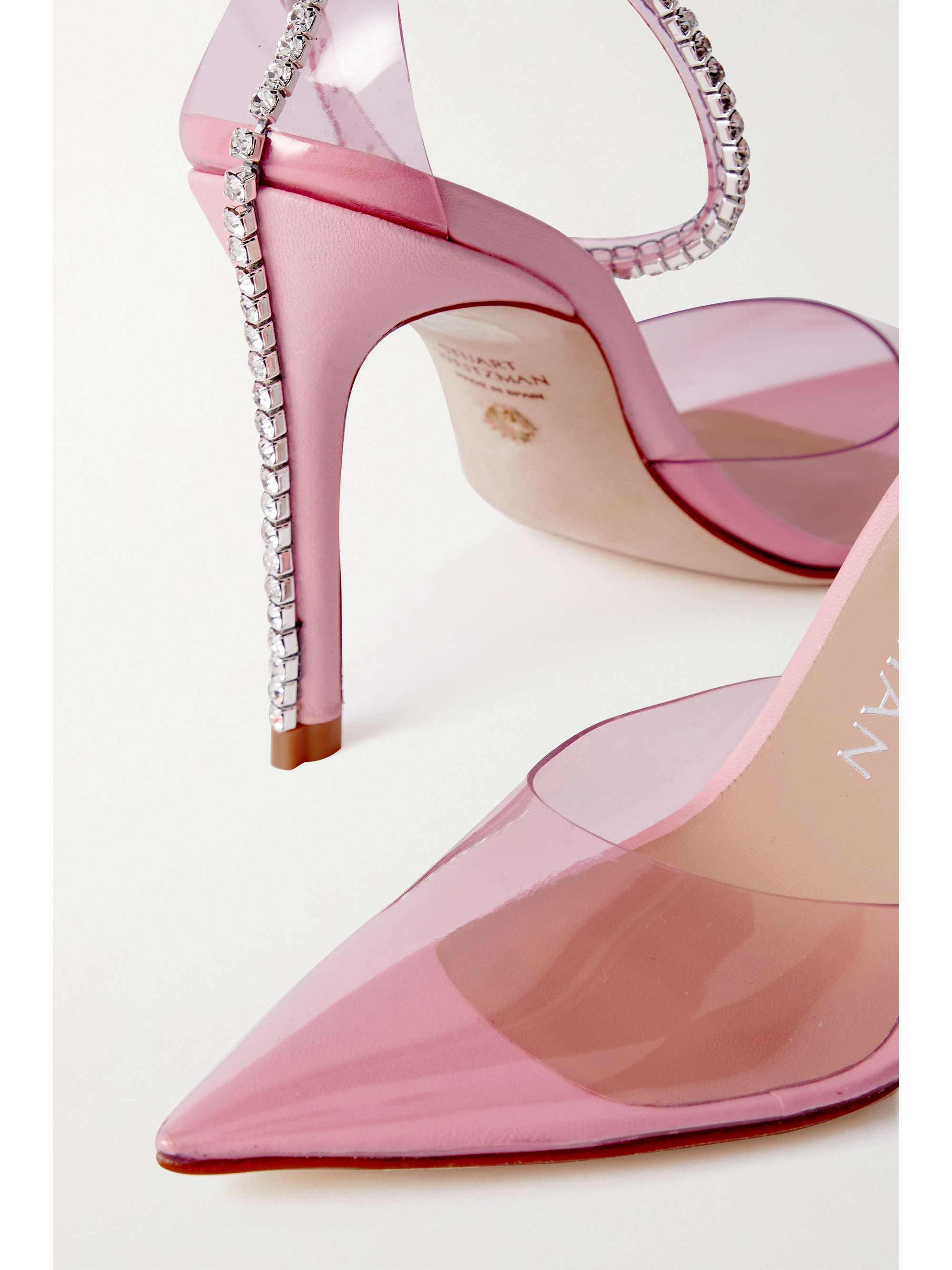 STUART WEITZMAN Glam 100 crystal-embellished PVC pumps | NET-A-PORTER