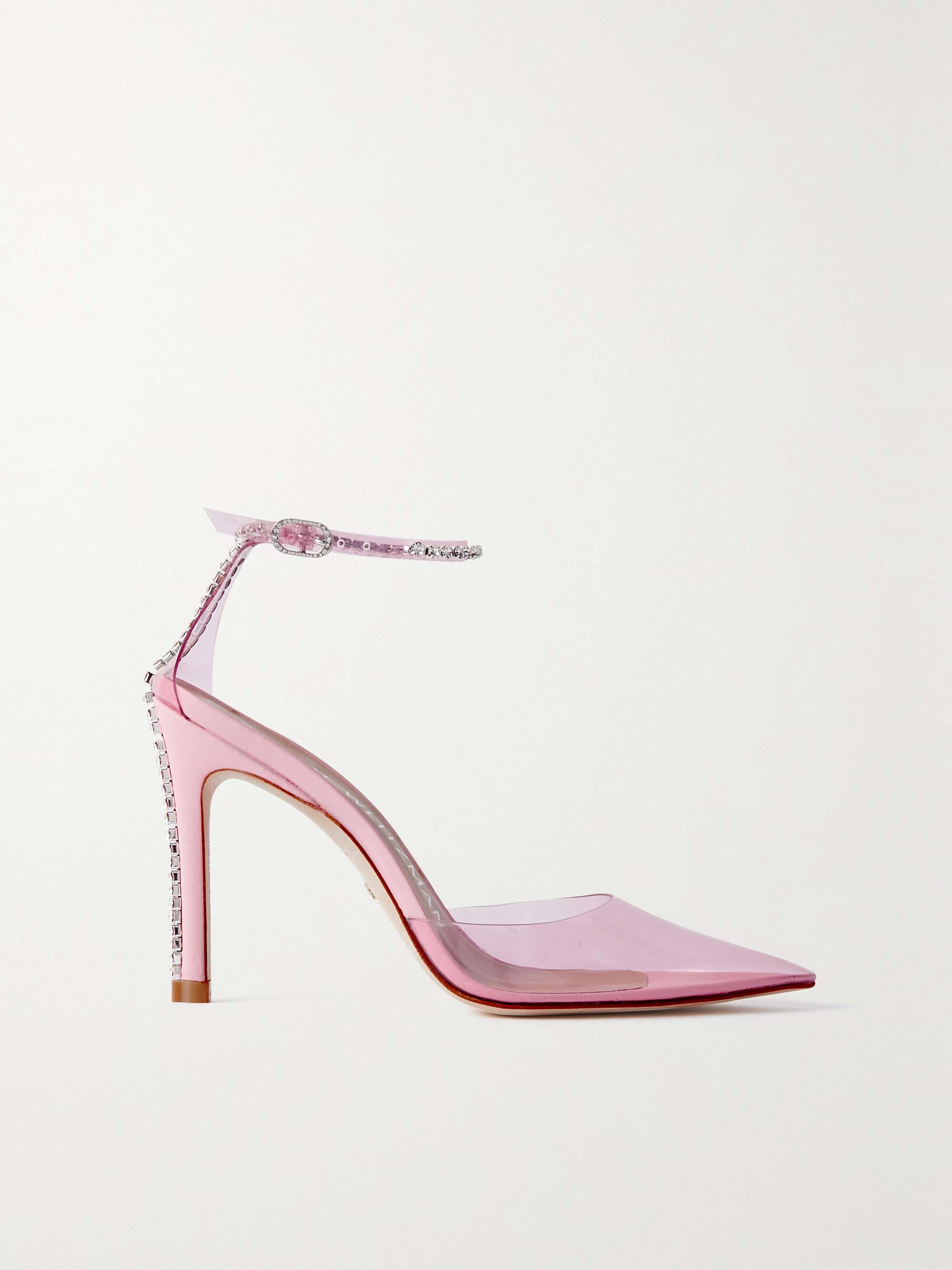 STUART WEITZMAN Glam 100 crystal-embellished PVC pumps | NET-A-PORTER