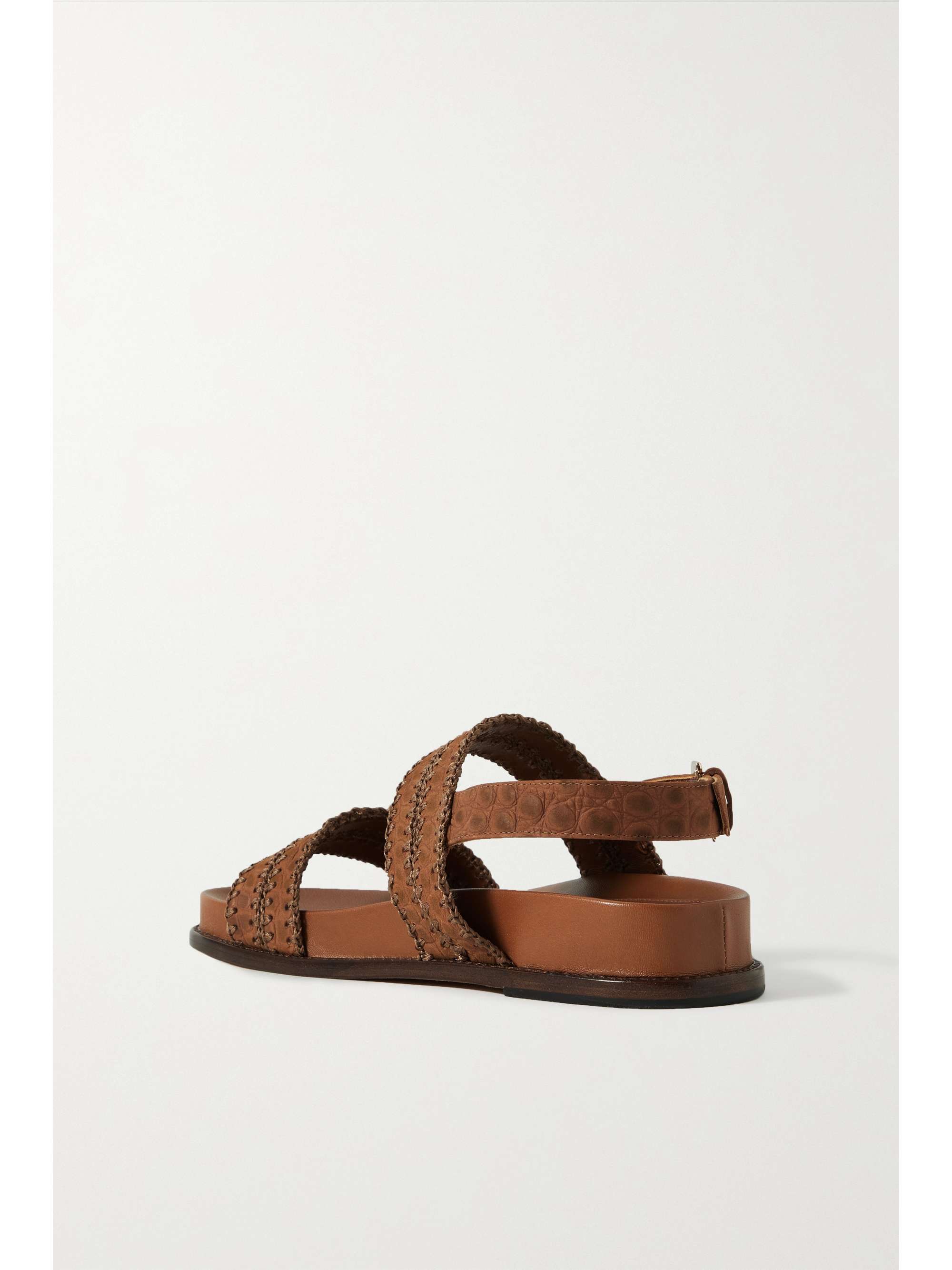 ALEXANDRE BIRMAN Benta 锁缝仿鳄鱼纹皮革凉鞋