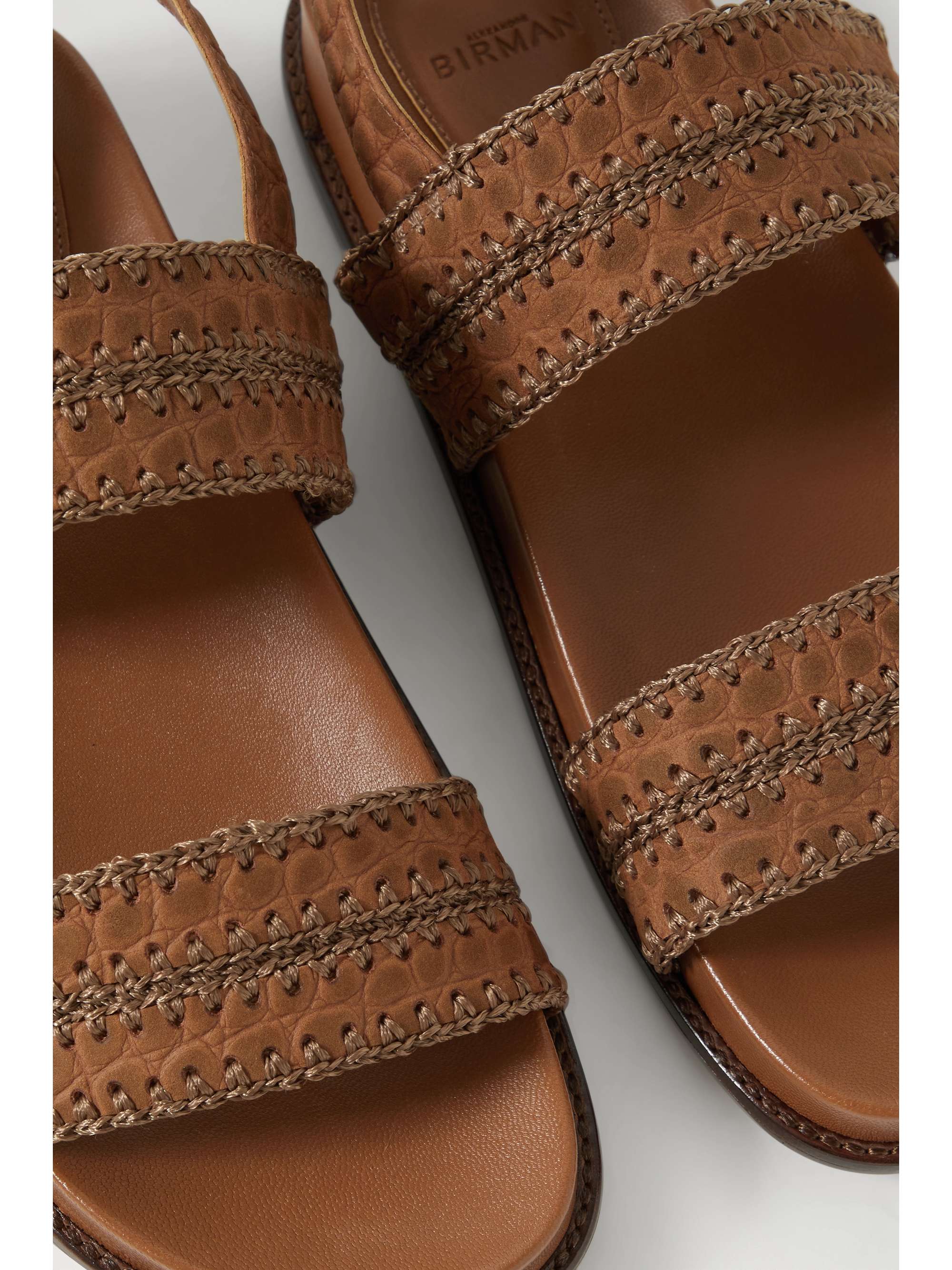 ALEXANDRE BIRMAN Benta 锁缝仿鳄鱼纹皮革凉鞋
