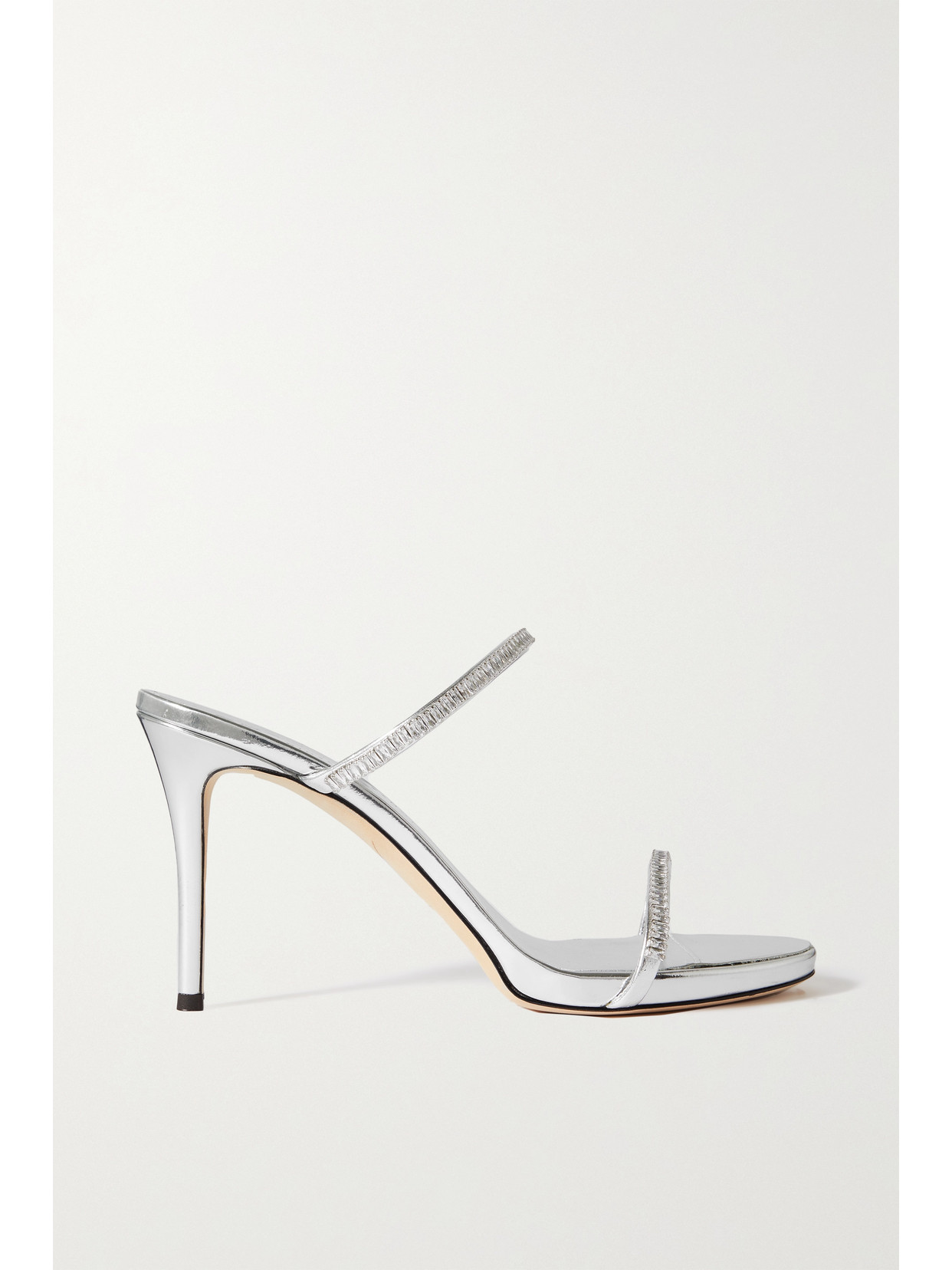 Giuseppe Zanotti - Alien Crystal-embellished Metallic Leather Sandals - Silver