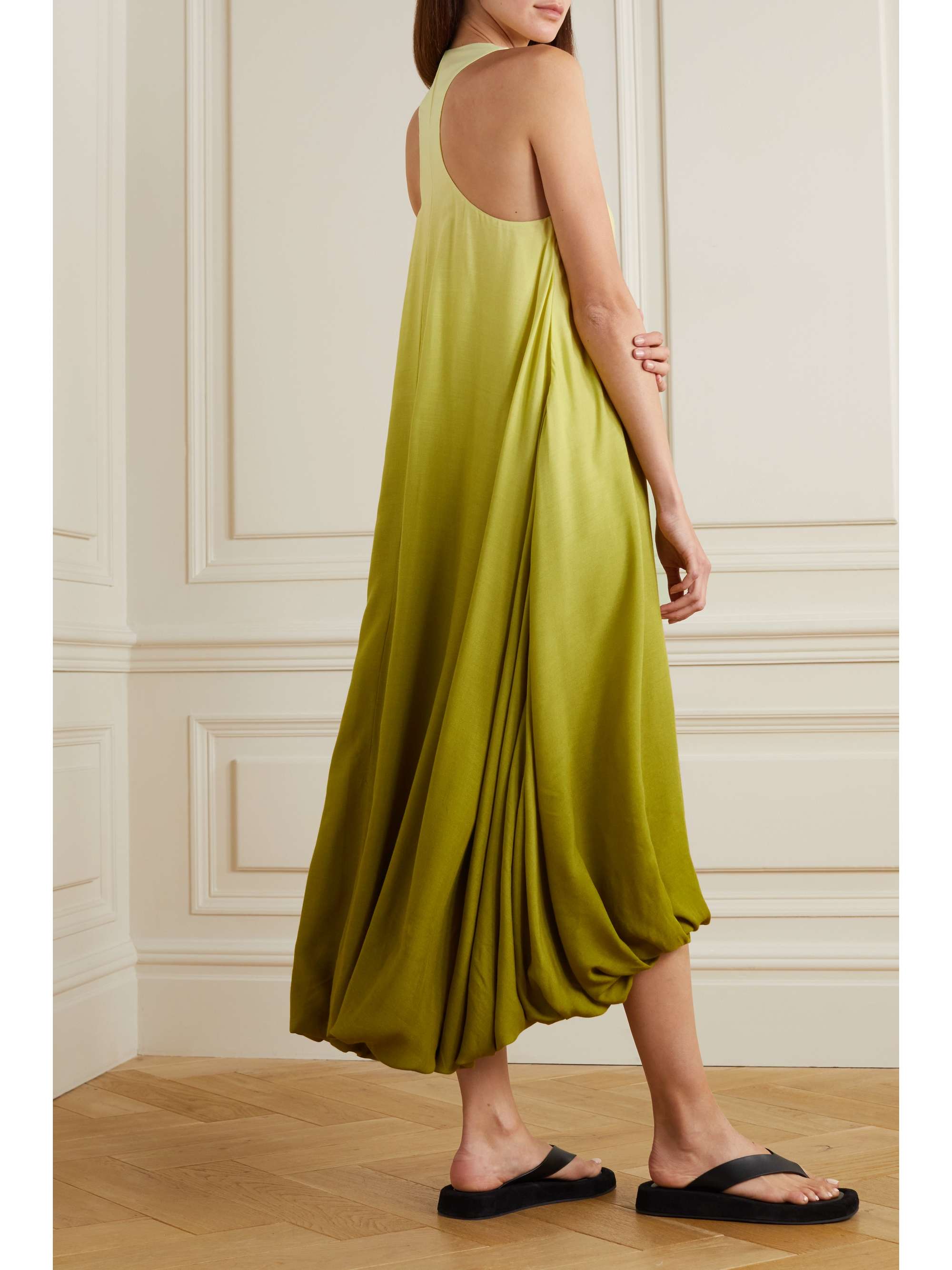 THE ROW Copo gathered ombré voile maxi dress