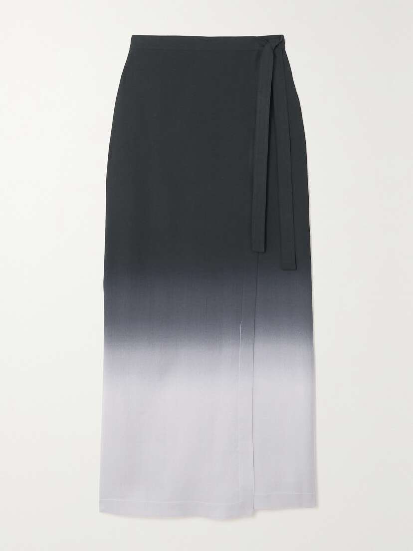 The Row Kawa Ombré Silk Maxi Wrap Skirt - x large