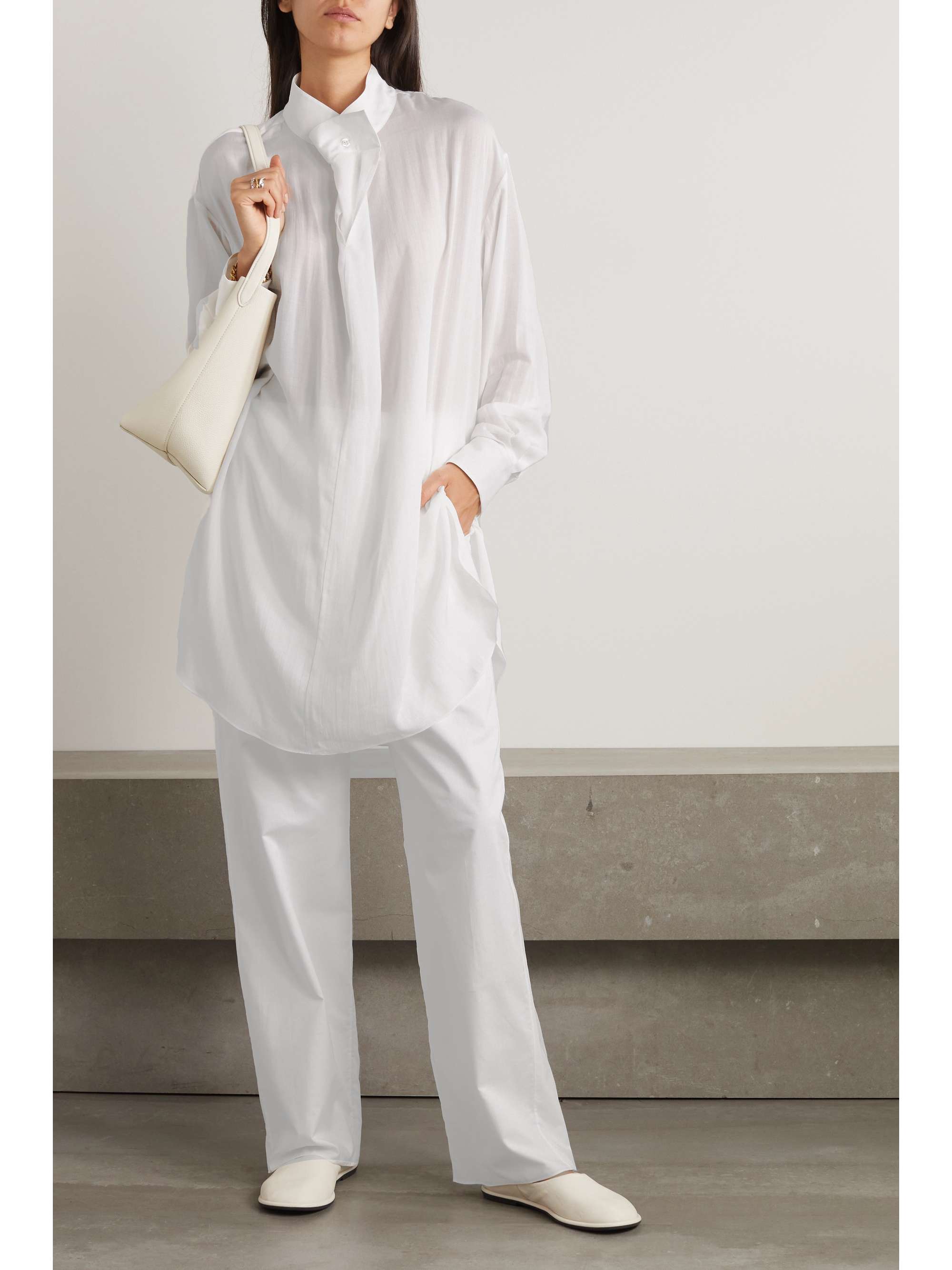 THE ROW Talia oversized voile shirt