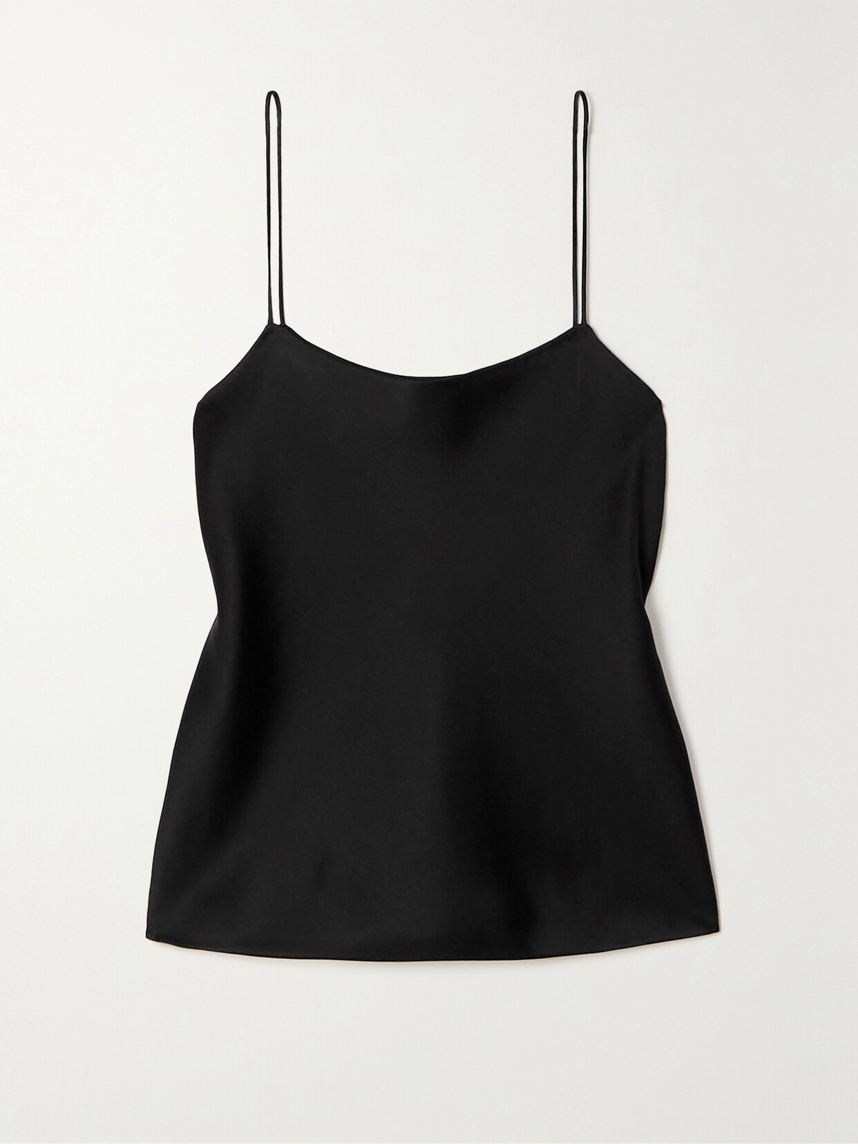 The Row Biggins Silk-strap Crepe Camisole In Black