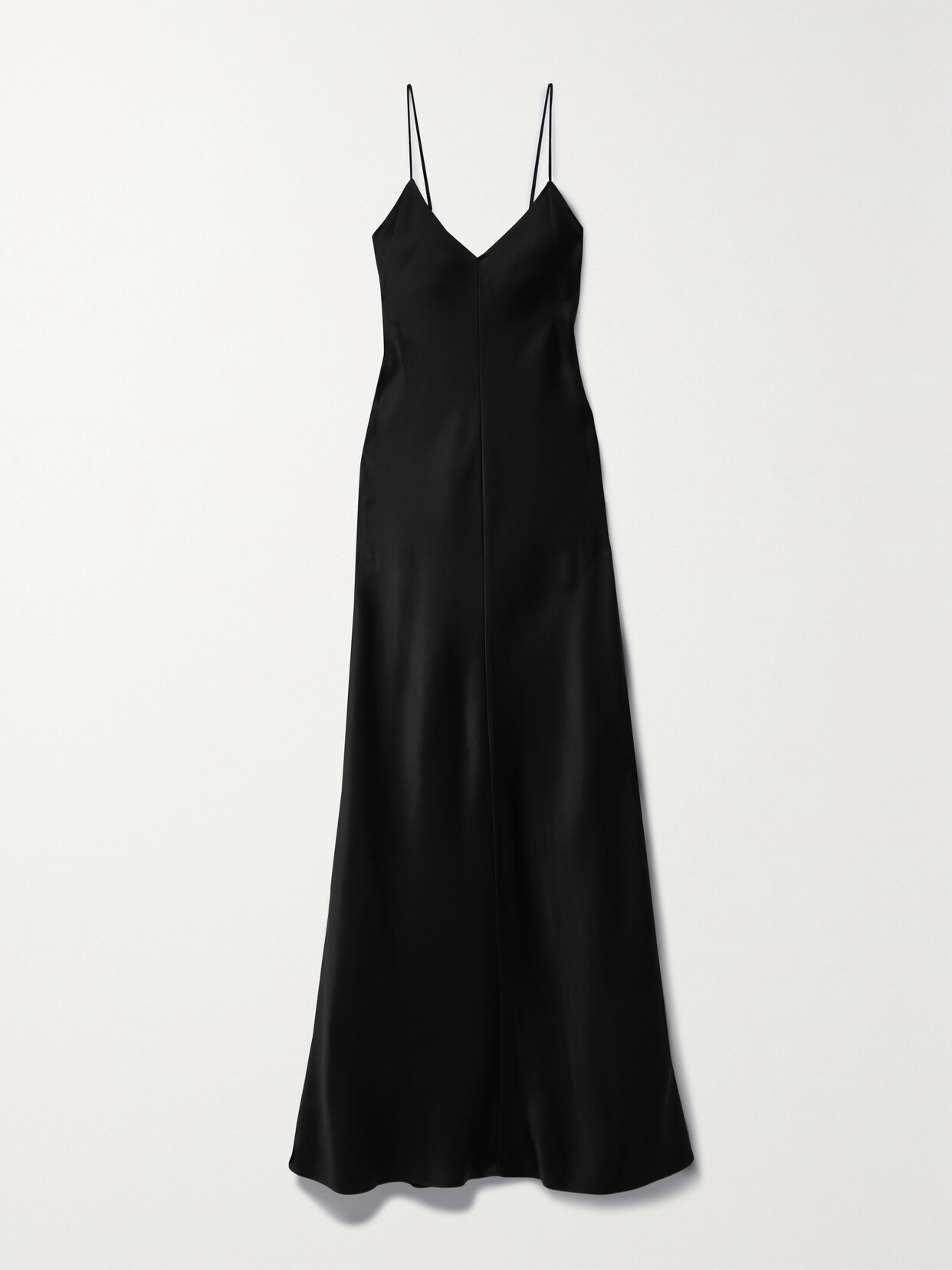 Shop The Row Guinevere Silk-satin Maxi Dress In Black