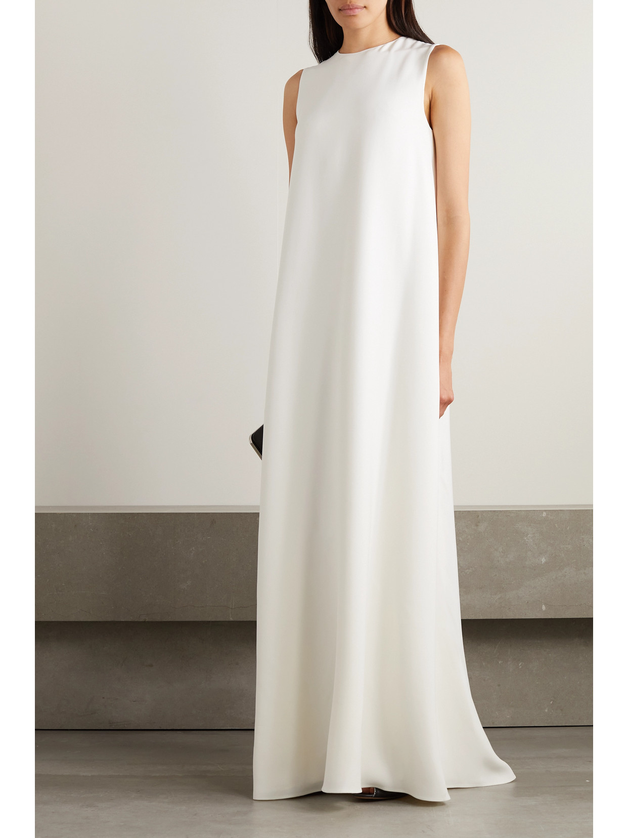 Shop The Row Eno Silk-crepe Maxi Dress In Off-white