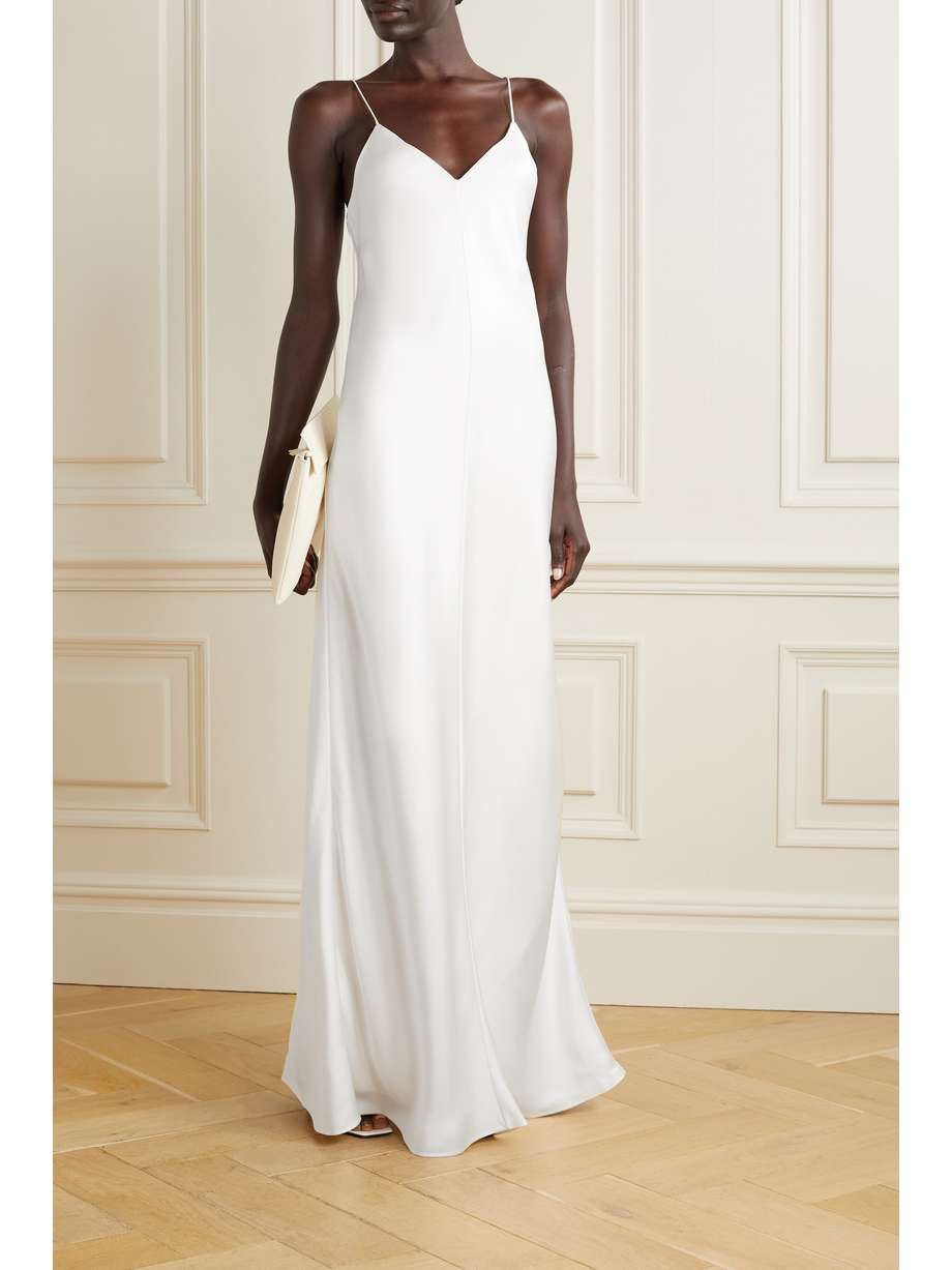 guinever silk-satin maxi dress