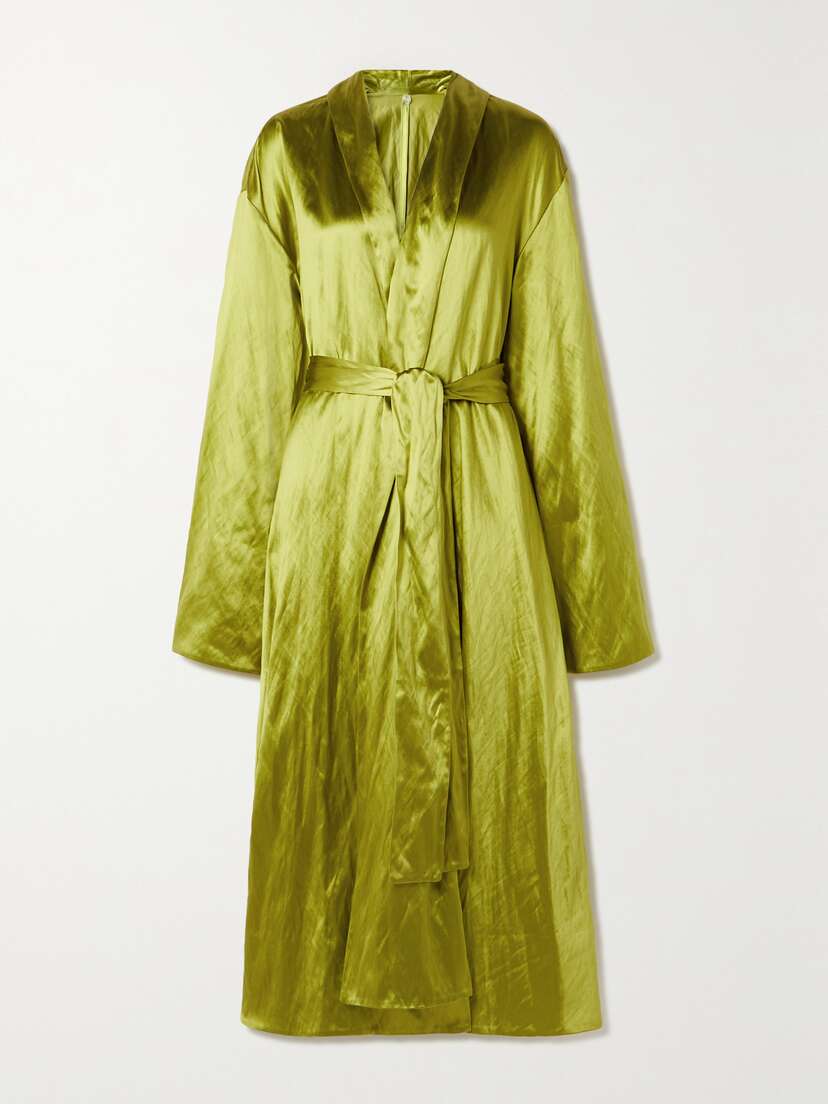 The Row — Emeline metallic crinkled cotton and silk-blend satin coat