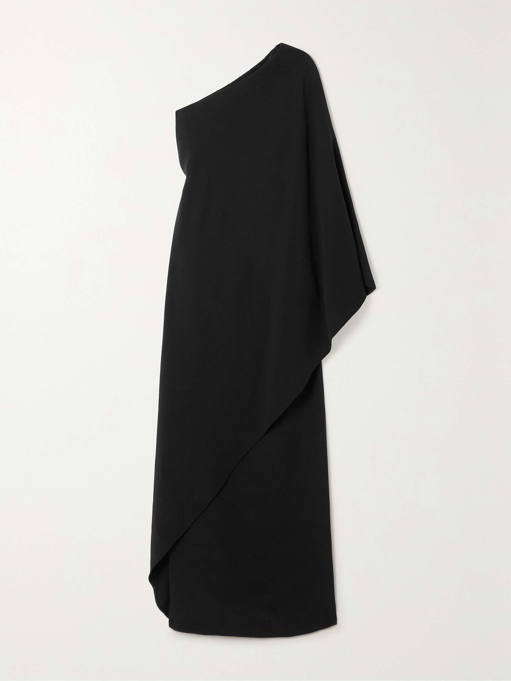 Sparrow one-sleeve draped silk-cady gown