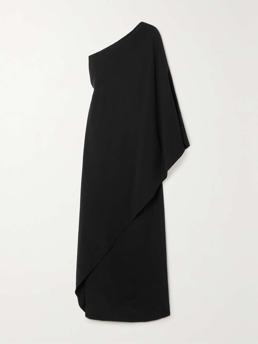The Row Sparrow One-sleeve Draped Silk-cady Gown