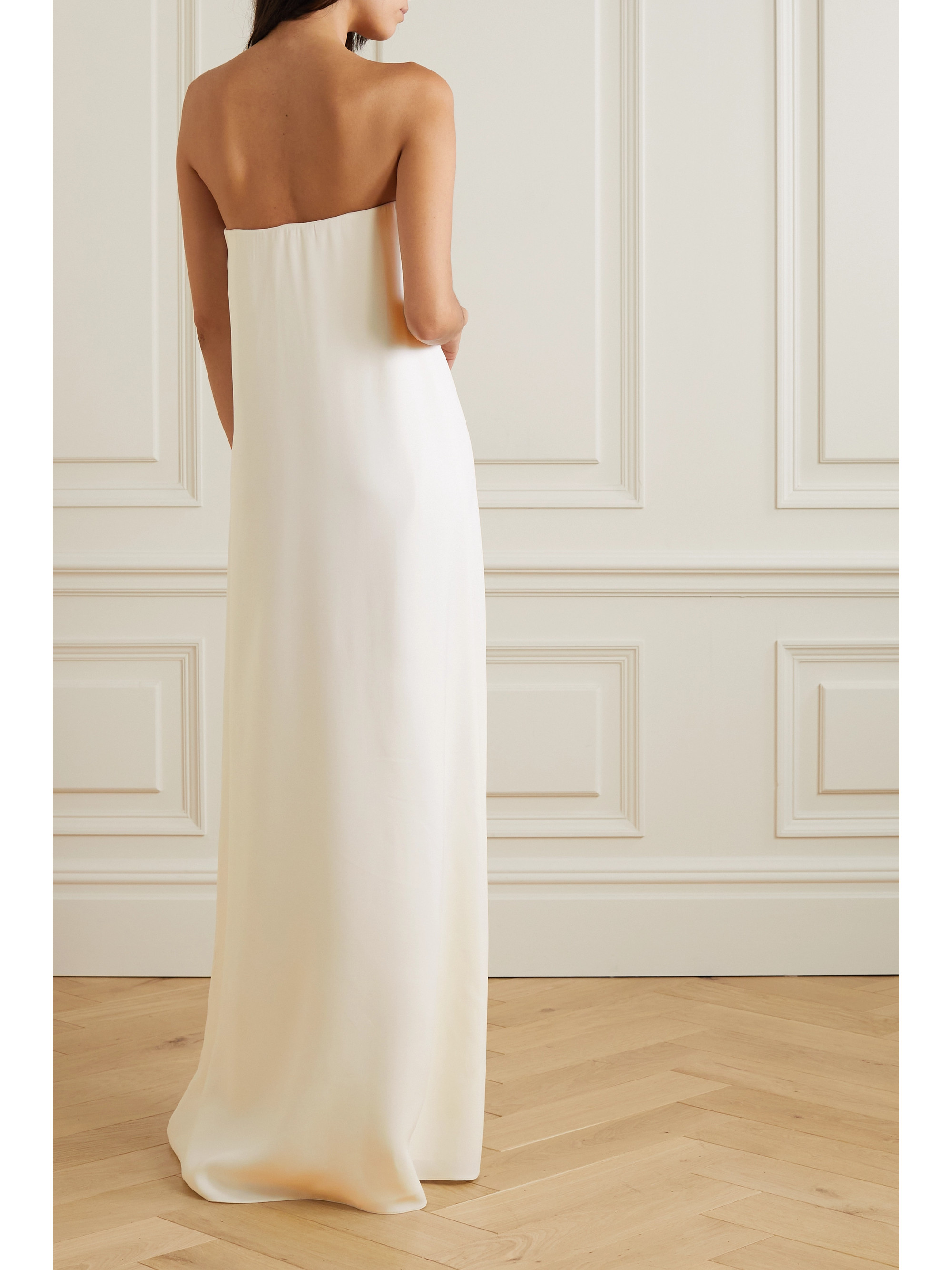 The Row Pau strapless silk crepe de chine gown