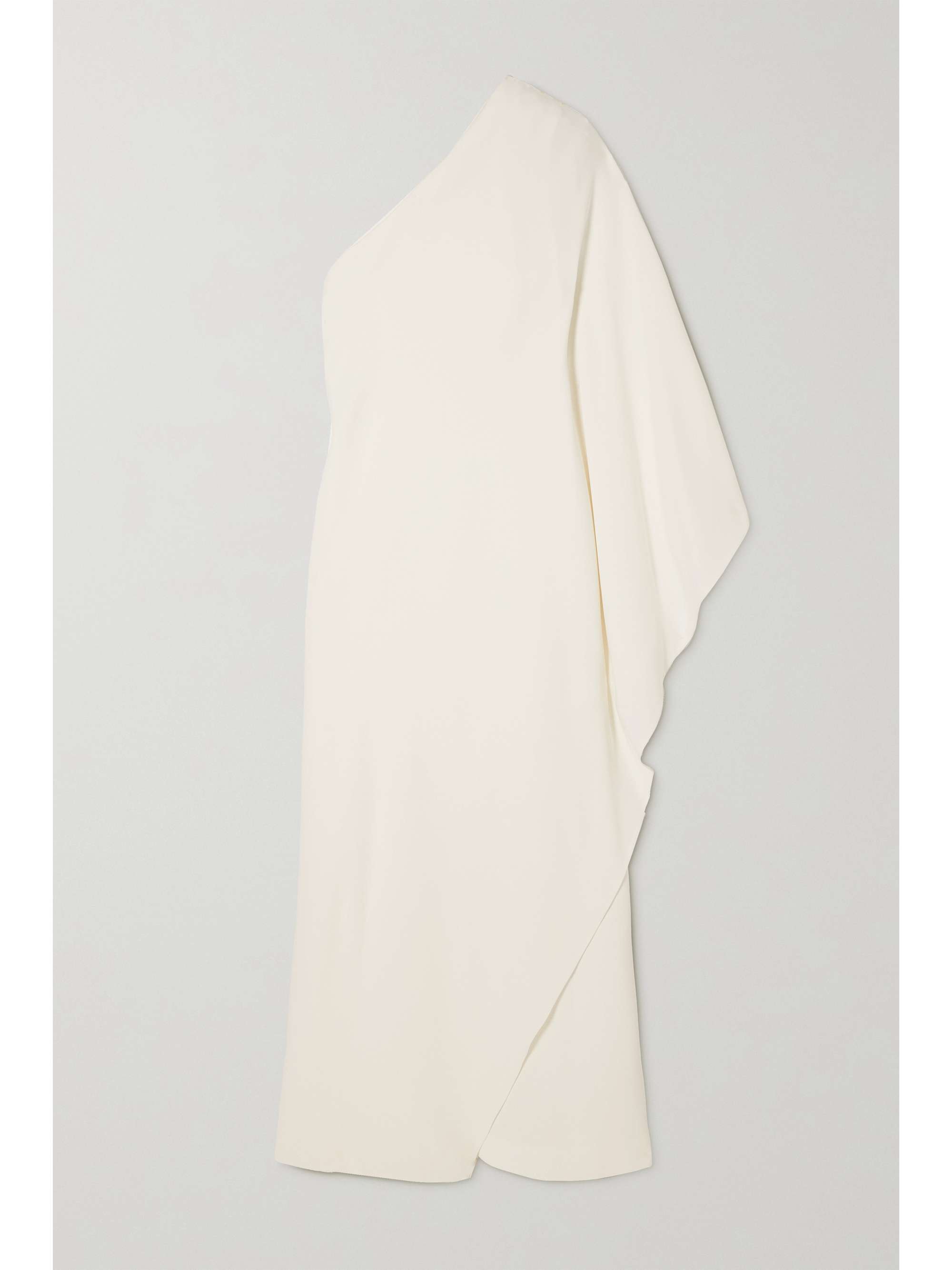 Sparrow one-sleeve draped silk-cady gown