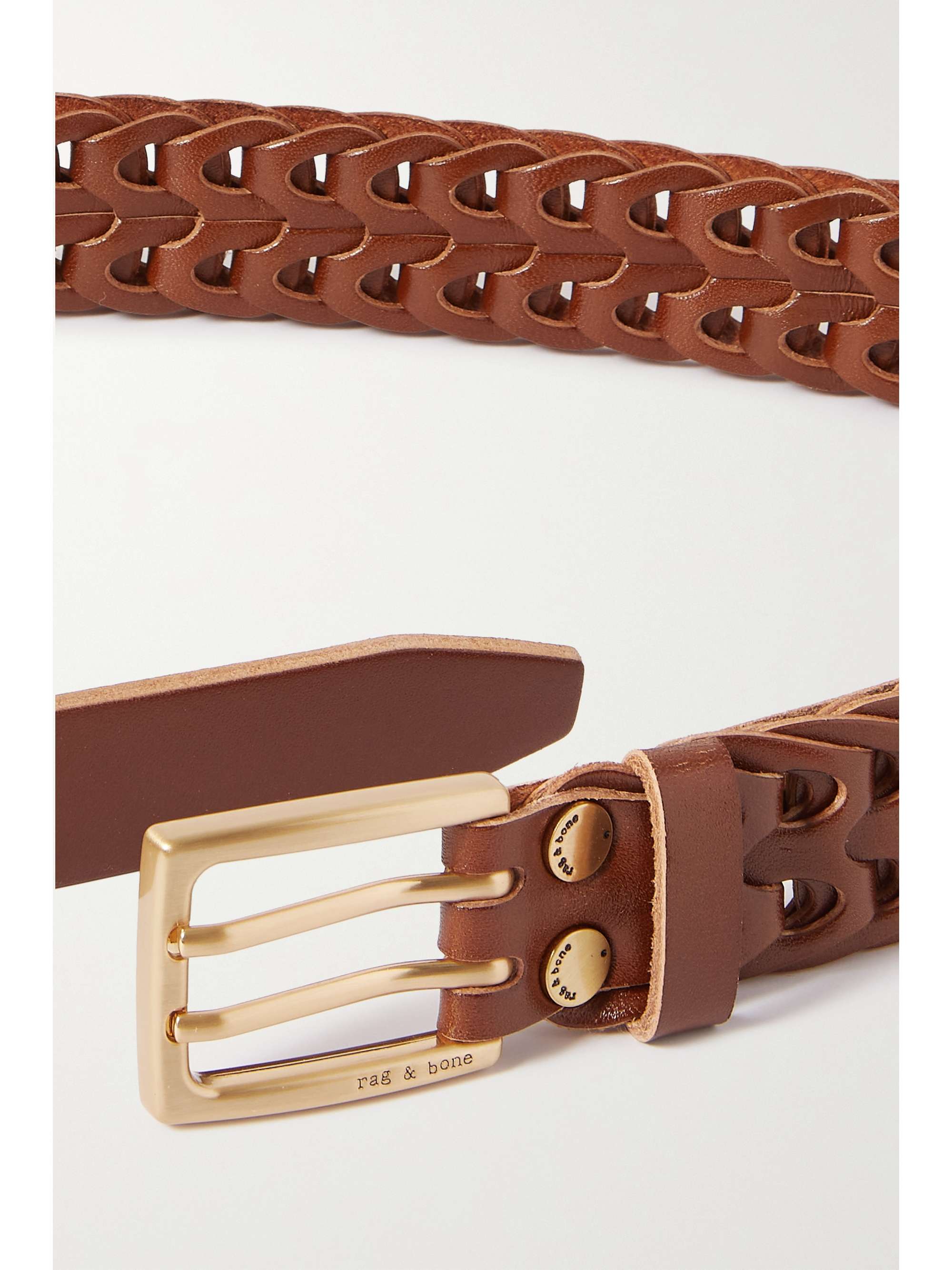 Brown Woven leather belt RAG & BONE NETAPORTER