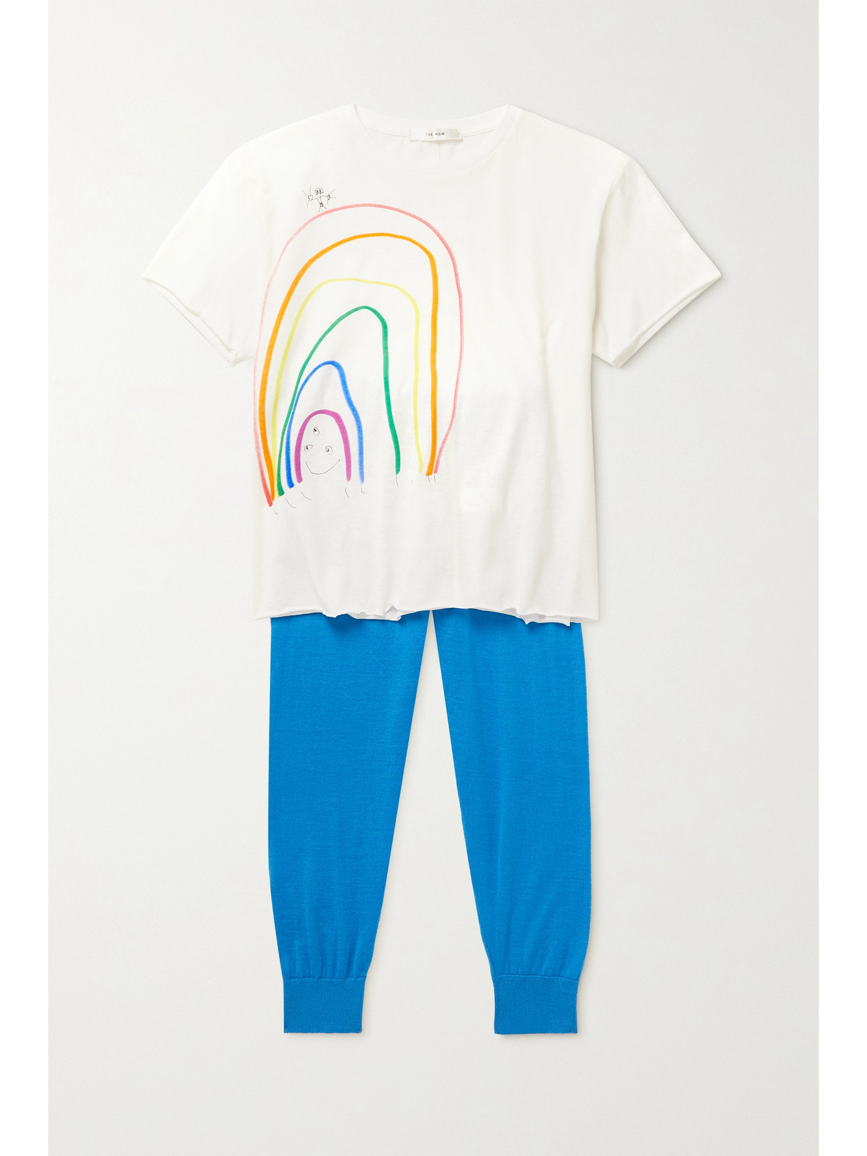 Shop The Row Rainbow Printed Organic Cotton-jersey T-shirt In White