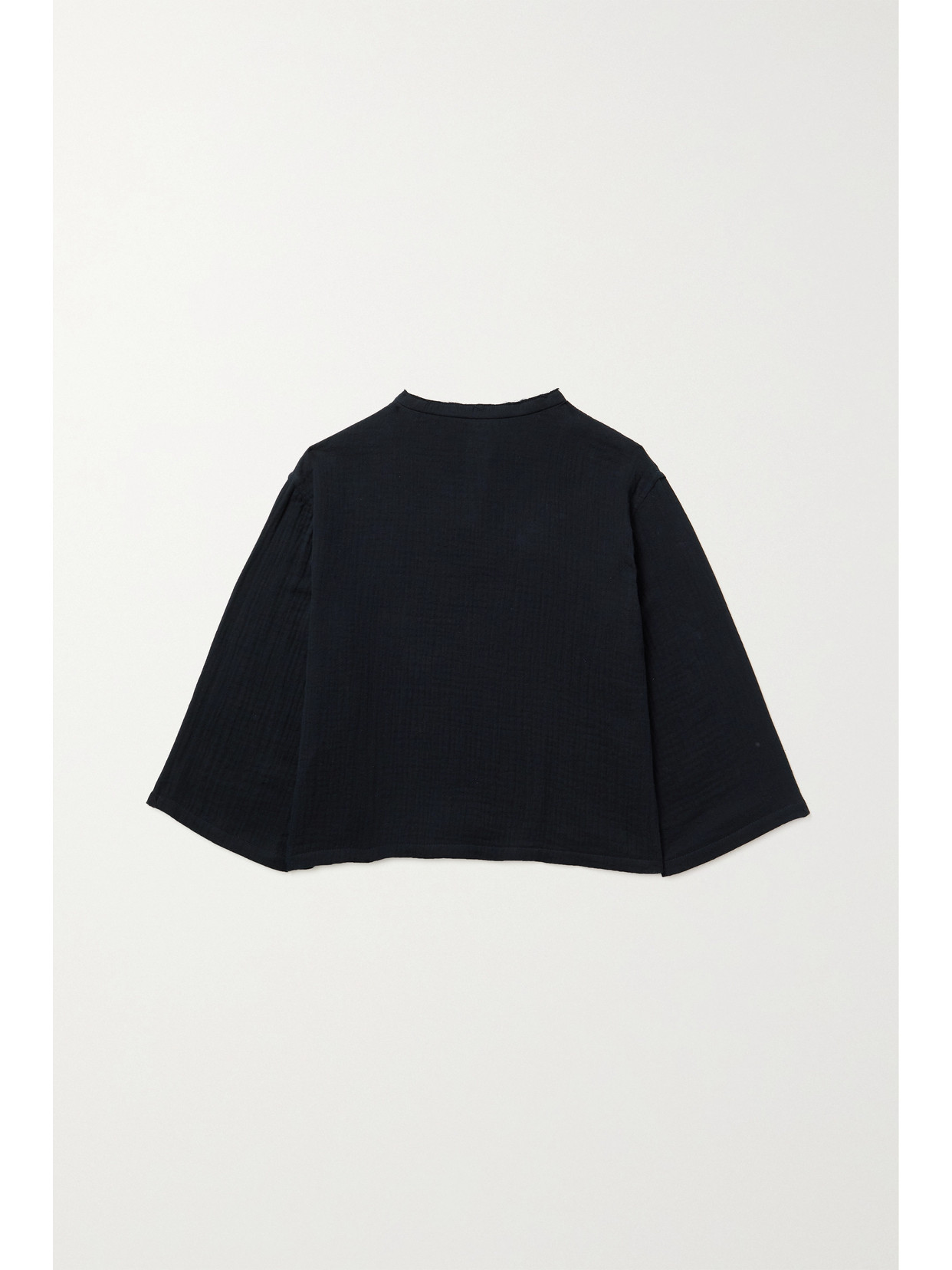 The Row Elin Frayed Cotton-gauze Top In Gray