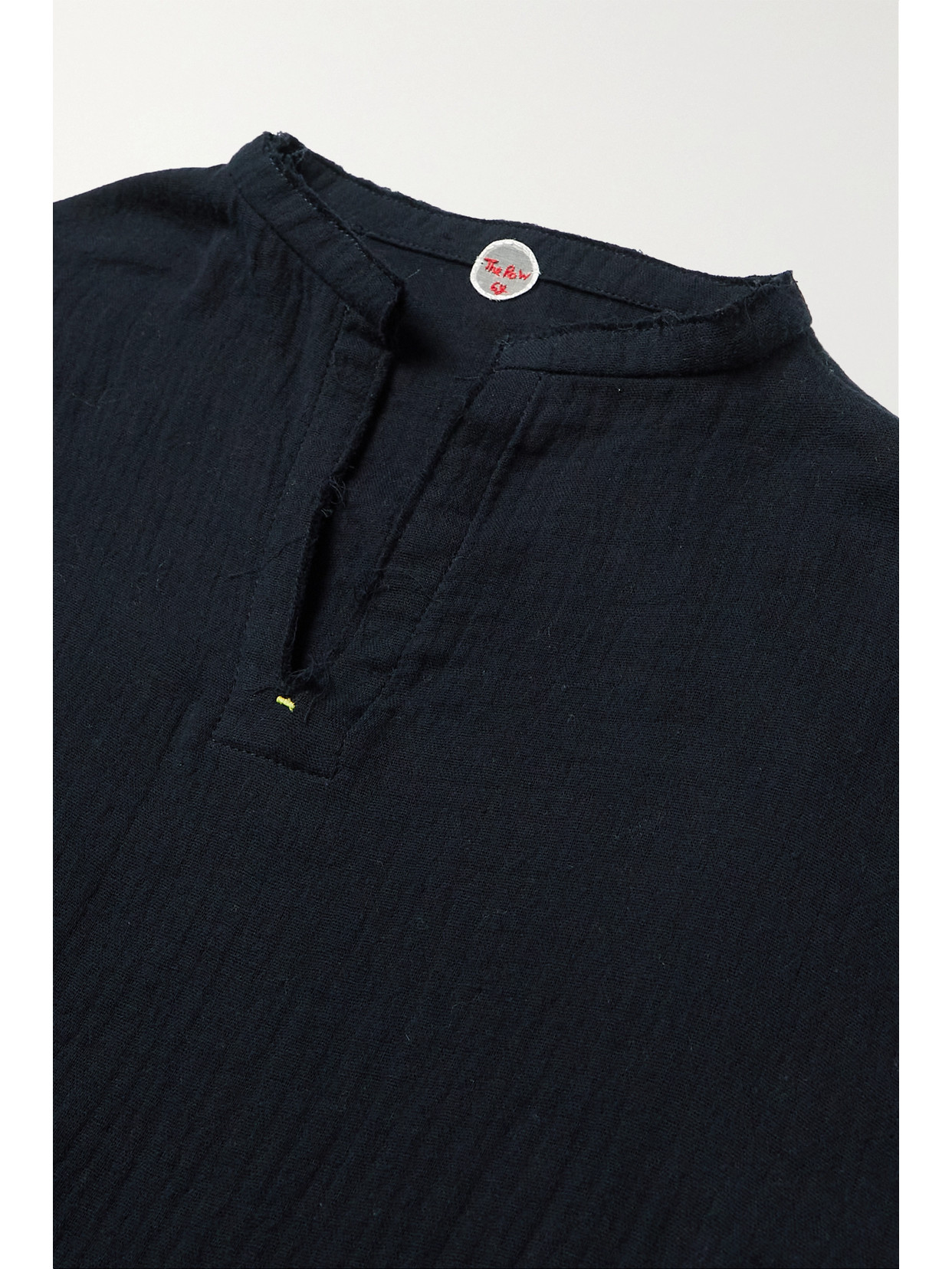 The Row Elin Frayed Cotton-gauze Top In Gray