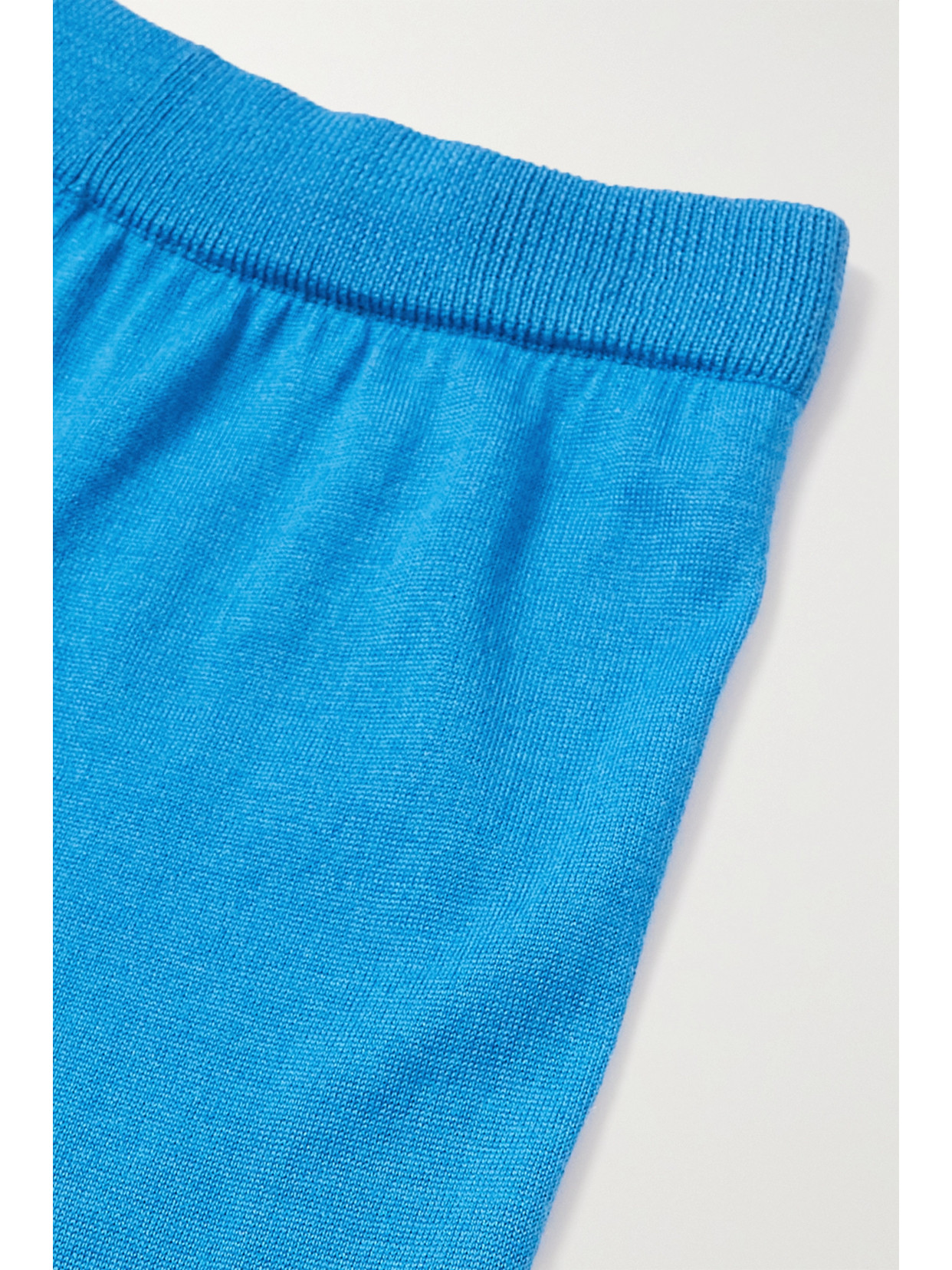 Shop The Row Louie Cashmere And Silk-blend Track Pants In Blue