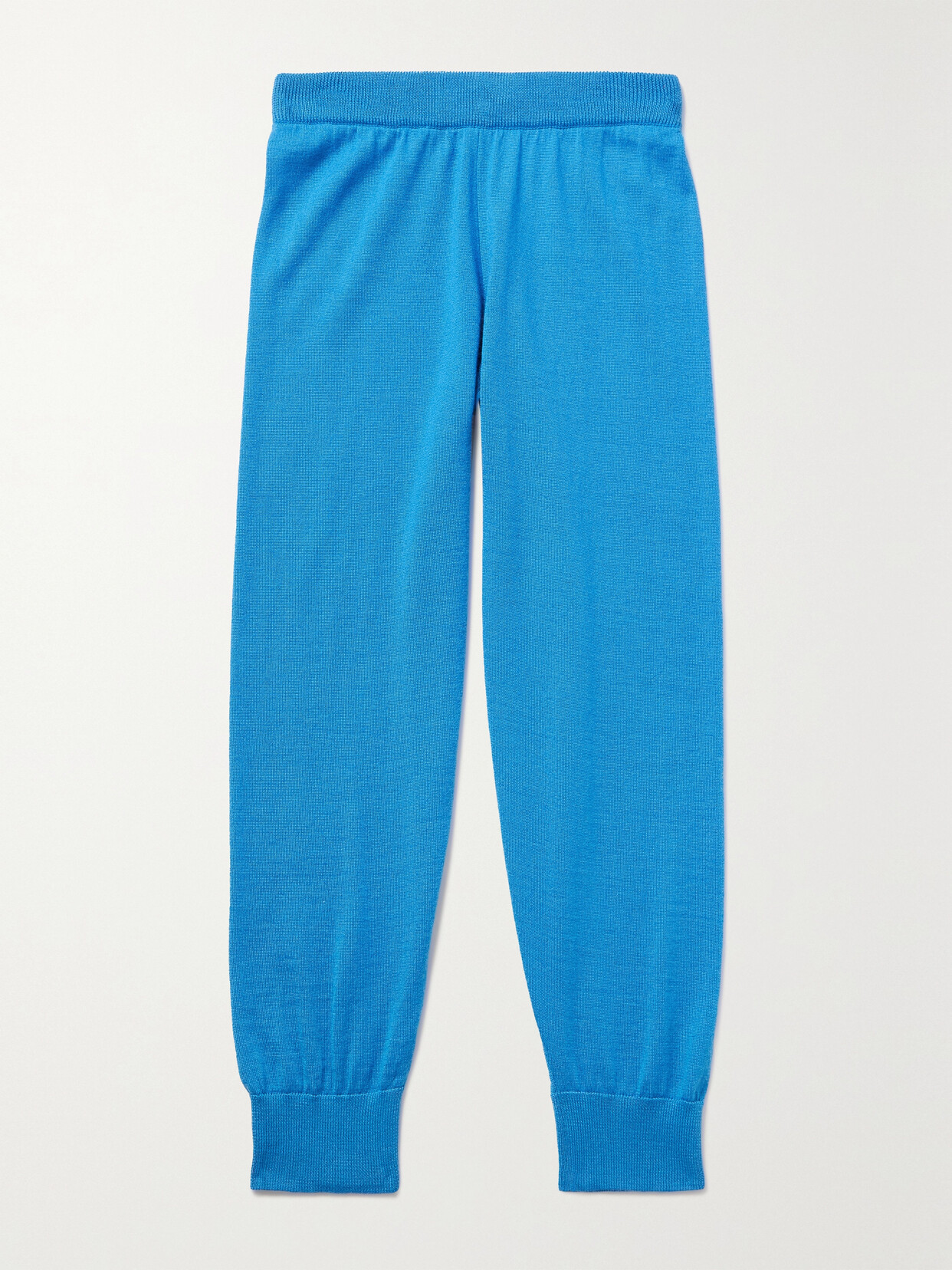 The Row Louie Cashmere And Silk-blend Track Pants In Blue