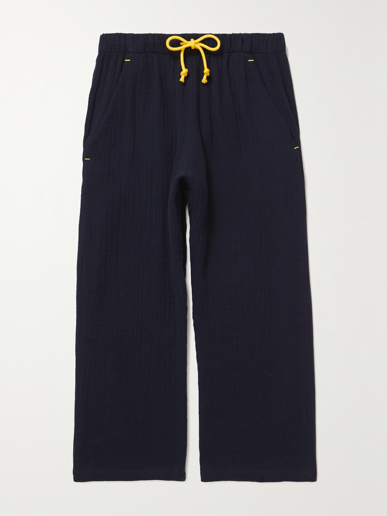The Row Rikke Cotton-gauze Track Trousers In Grey