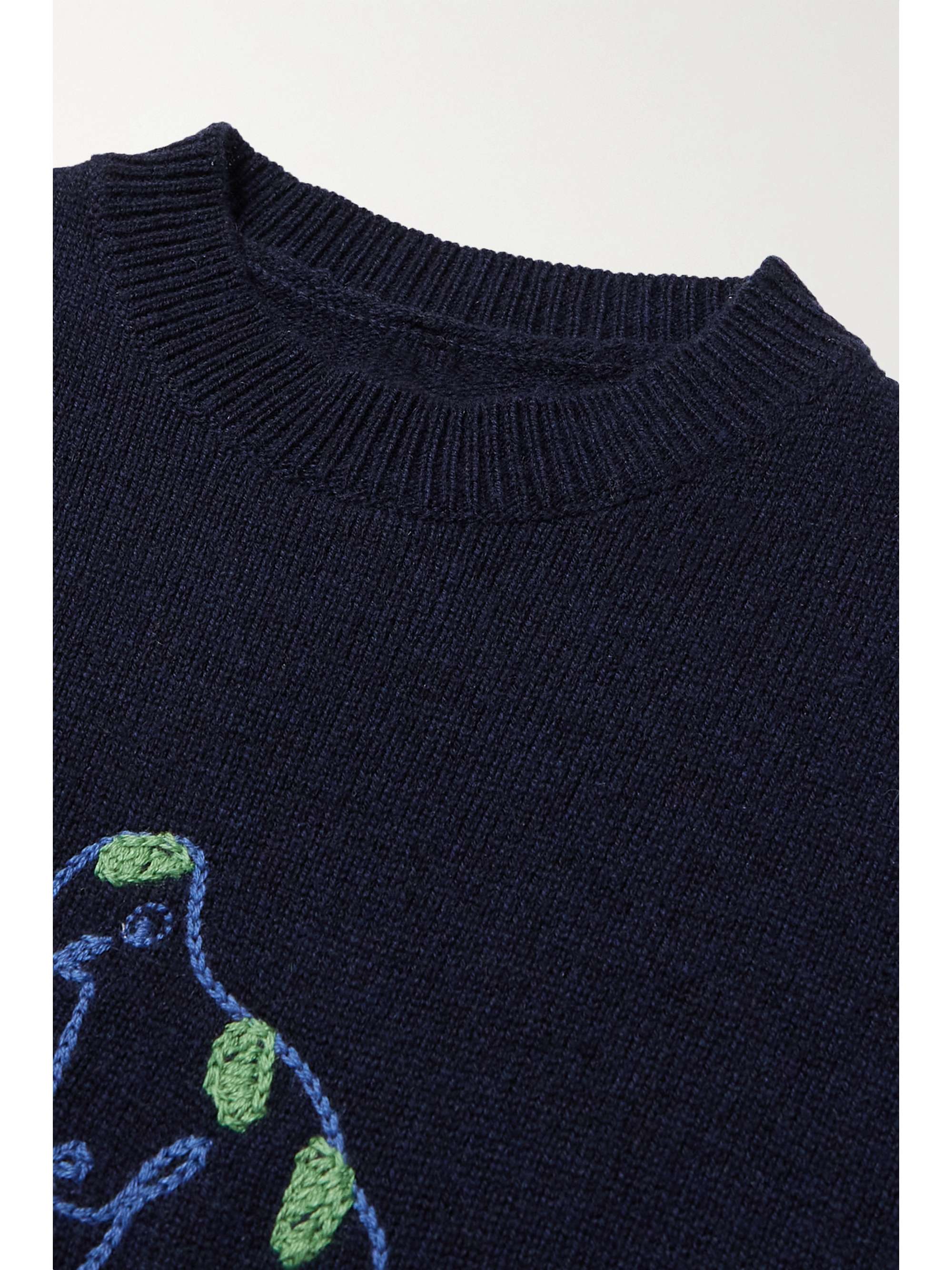 THE ROW KIDS T-Rex embroidered cashmere sweater