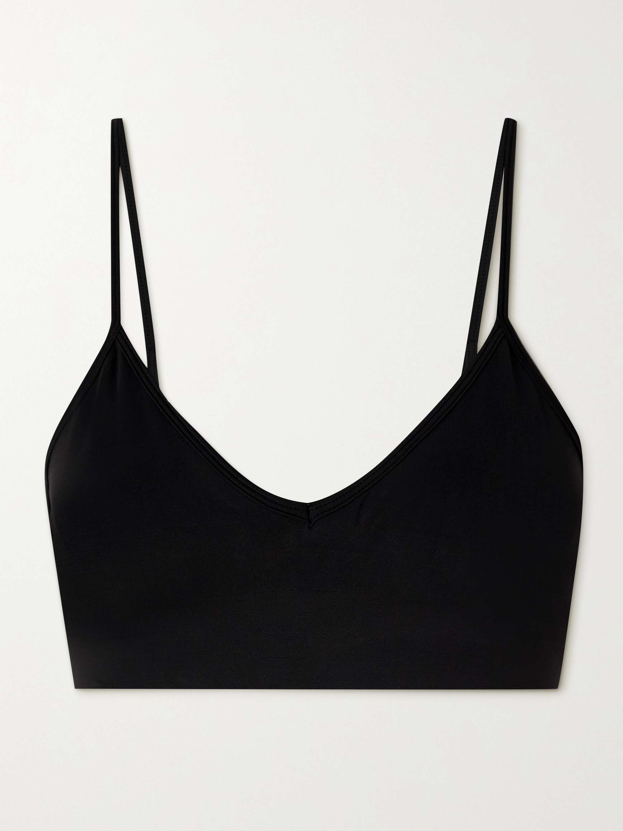 Skims Smoothing V-neck Stretch-woven Bralette In Eclipse