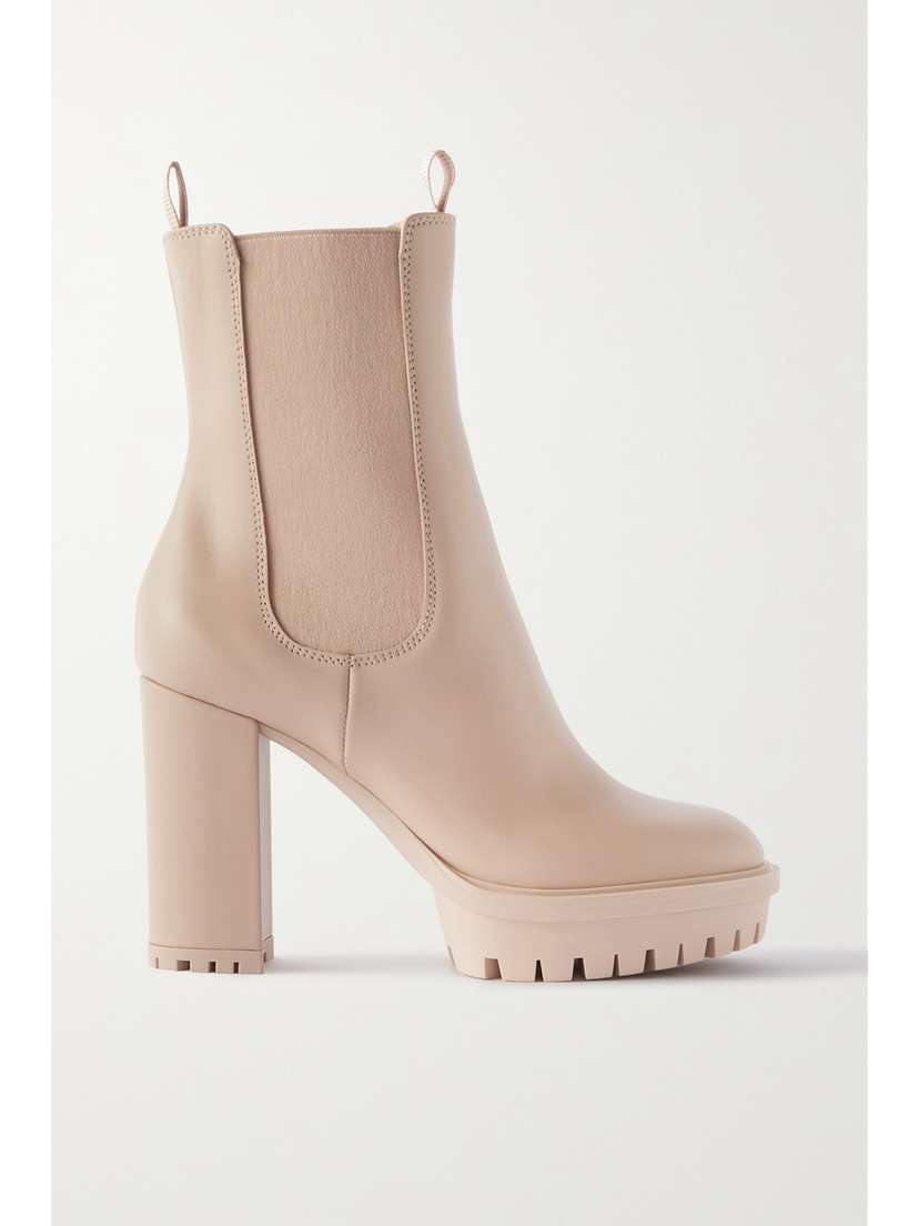 Gianvito Rossi Chester 70 Leather Platform Chelsea Boots