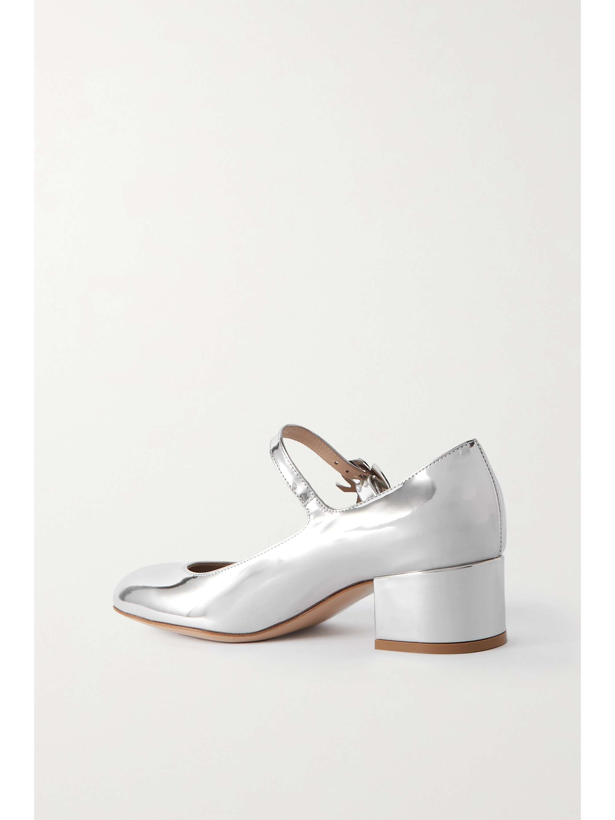 GIANVITO ROSSI 45 metallic patent-leather Mary Jane pumps