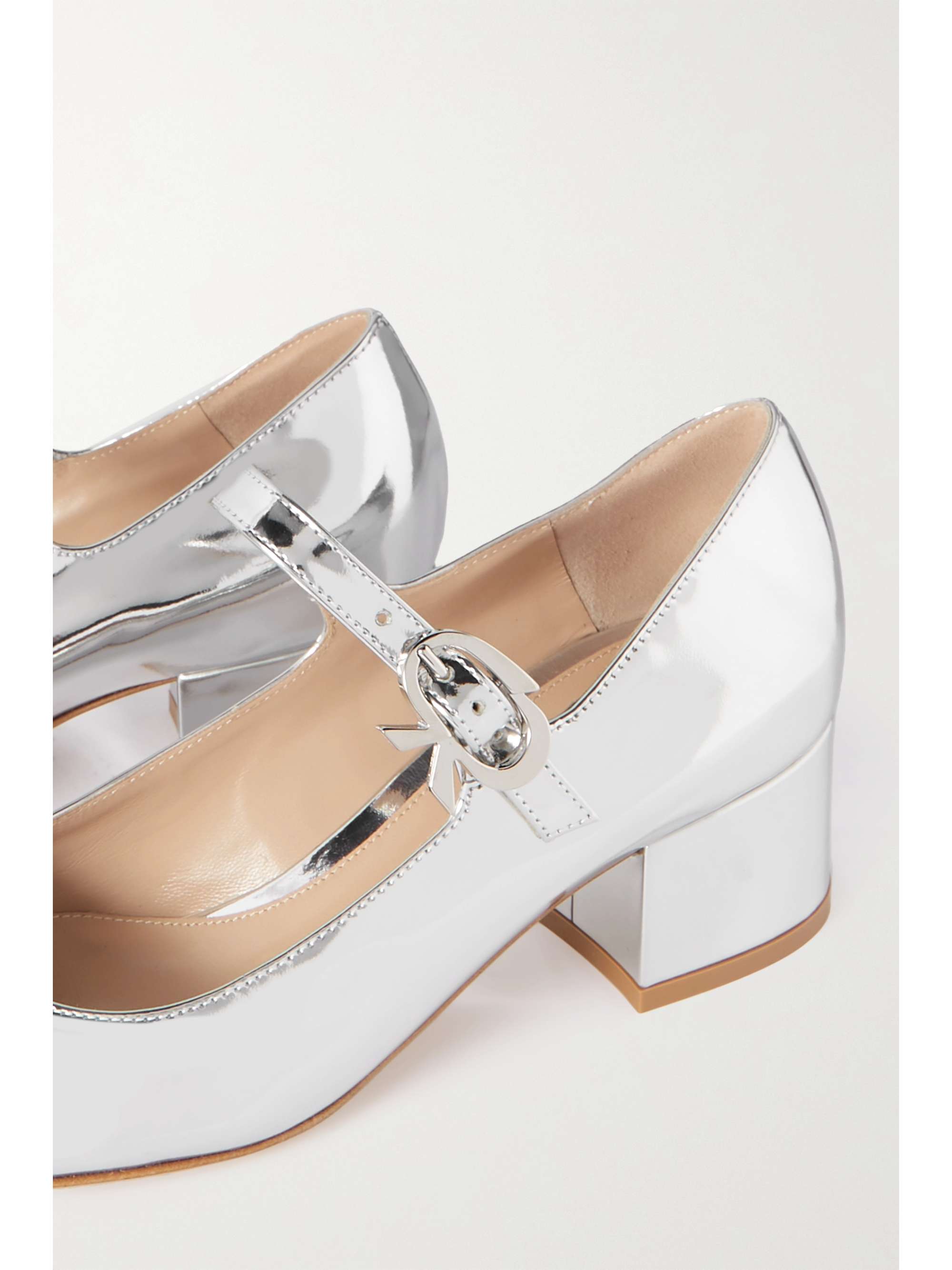 GIANVITO ROSSI 45 metallic patent-leather Mary Jane pumps