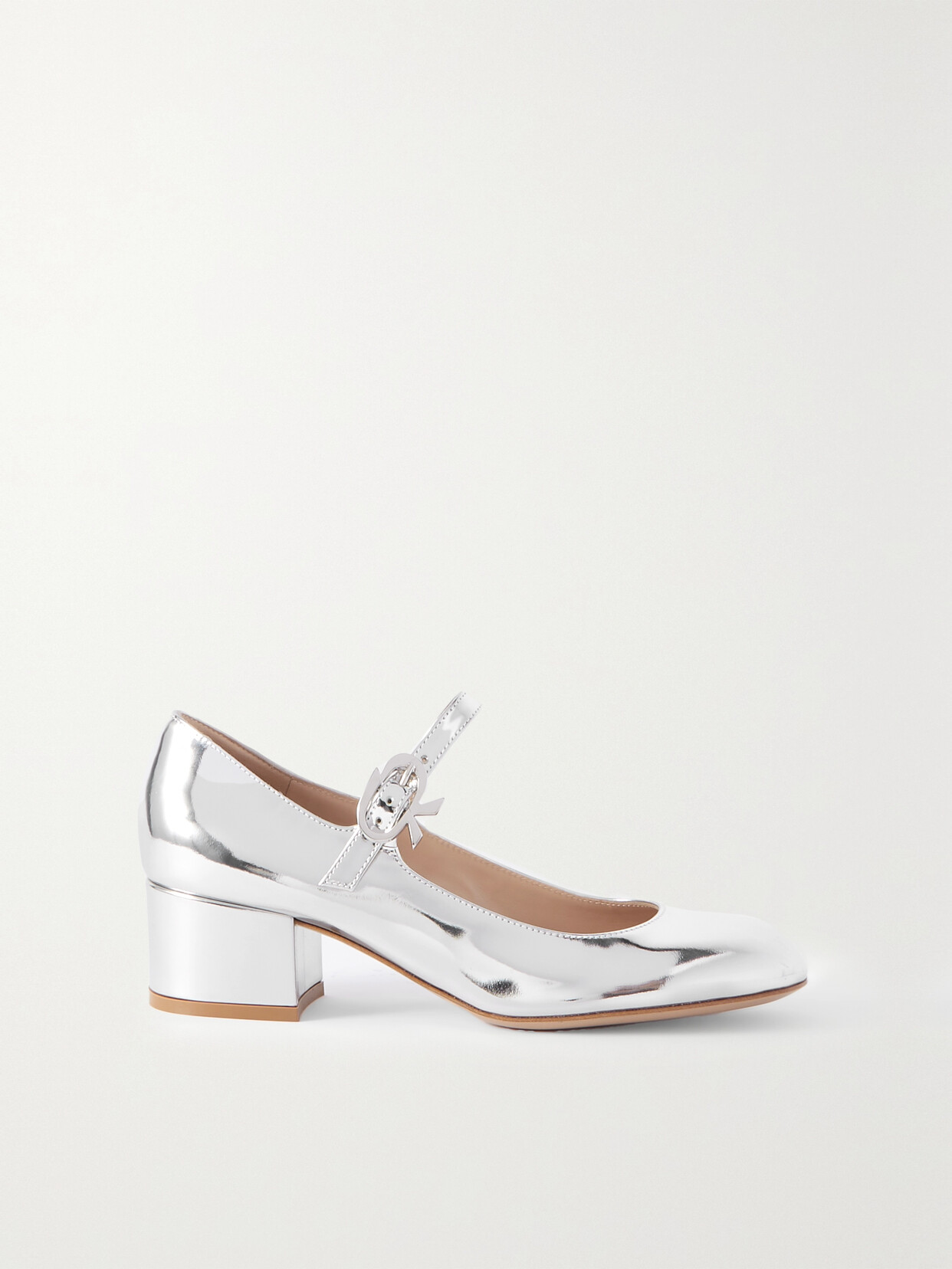 Gianvito Rossi Mary Jane Leather Pumps In Silver